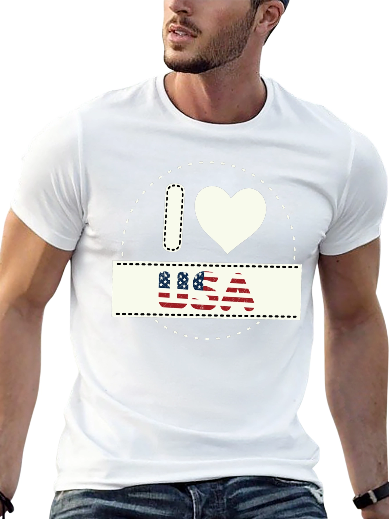 I Love USA Patriotic T-Shirt - Stylish American Pride