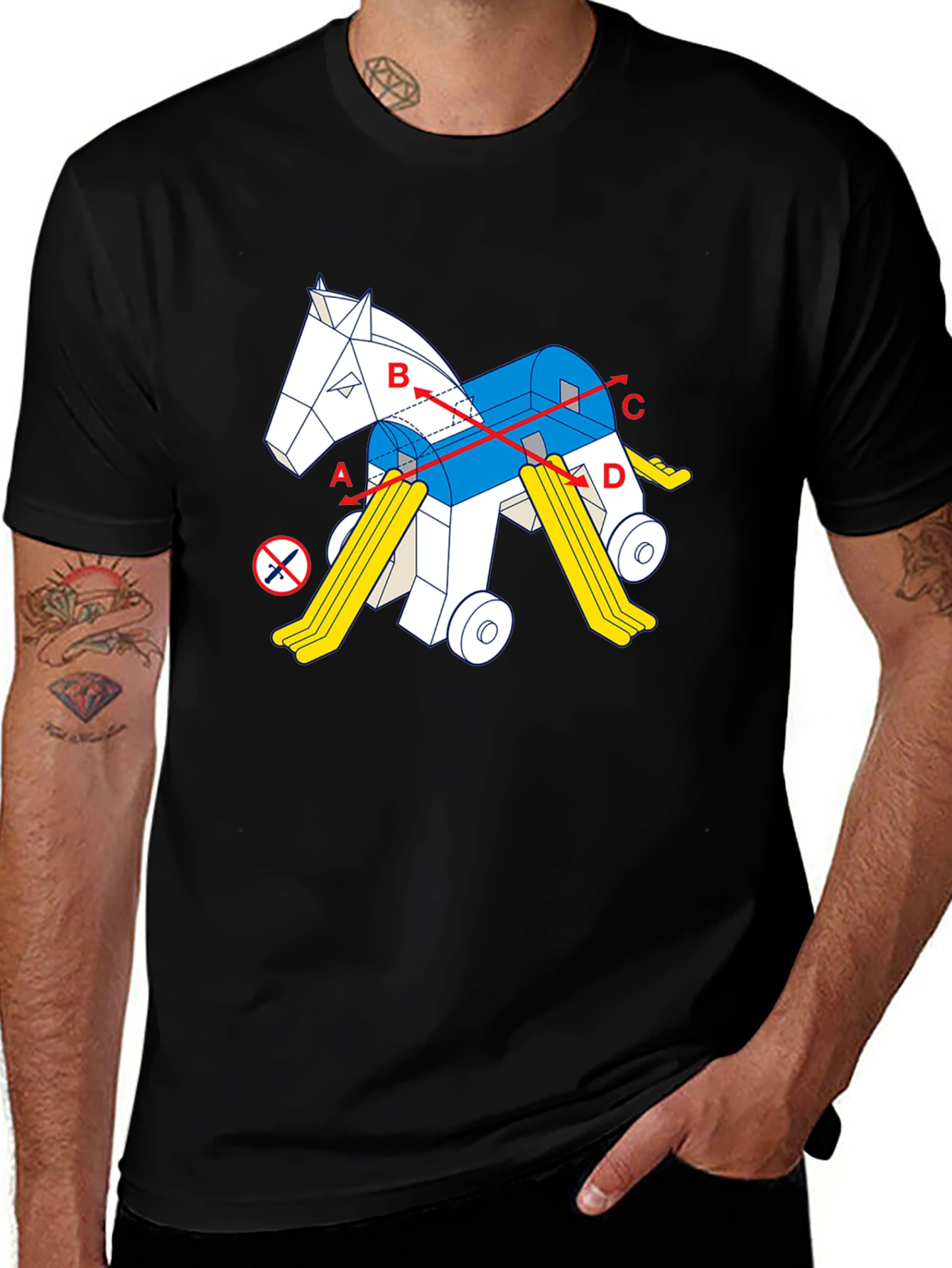 Novelty Horse Toy Diagram T-Shirt