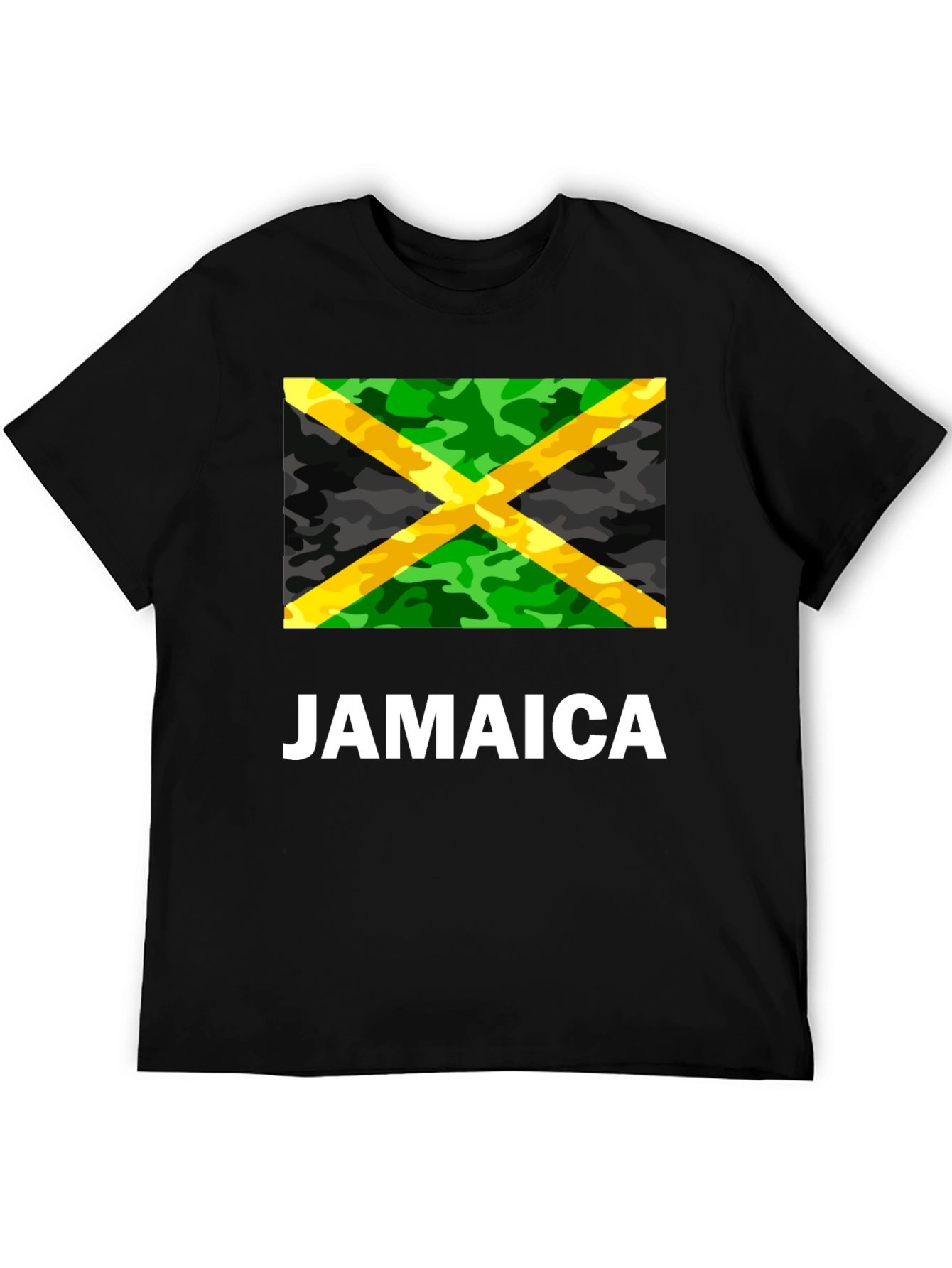 Jamaica Flag Camo Print T-Shirt
