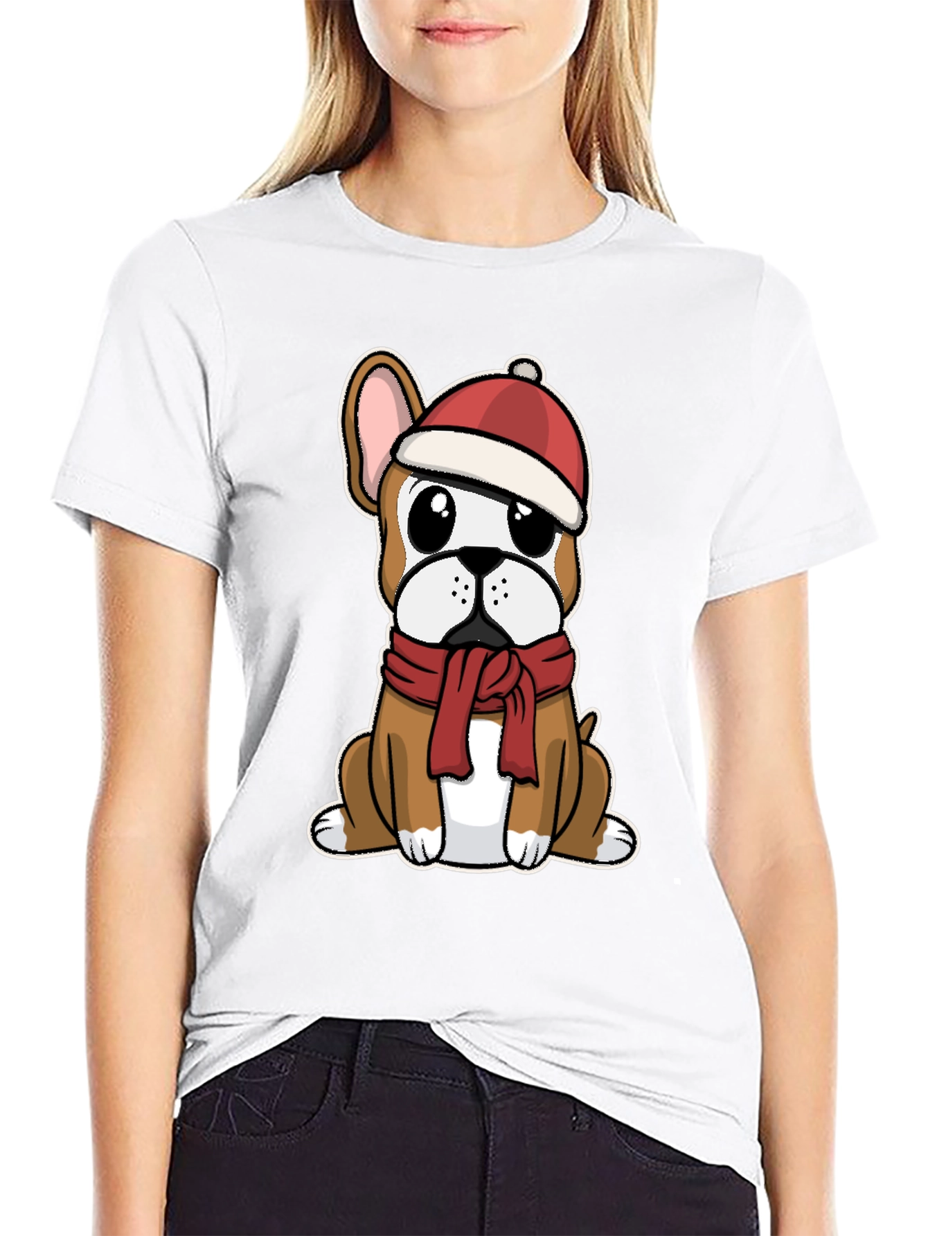 Festive Frenchie T-Shirt: Christmas Dog Design