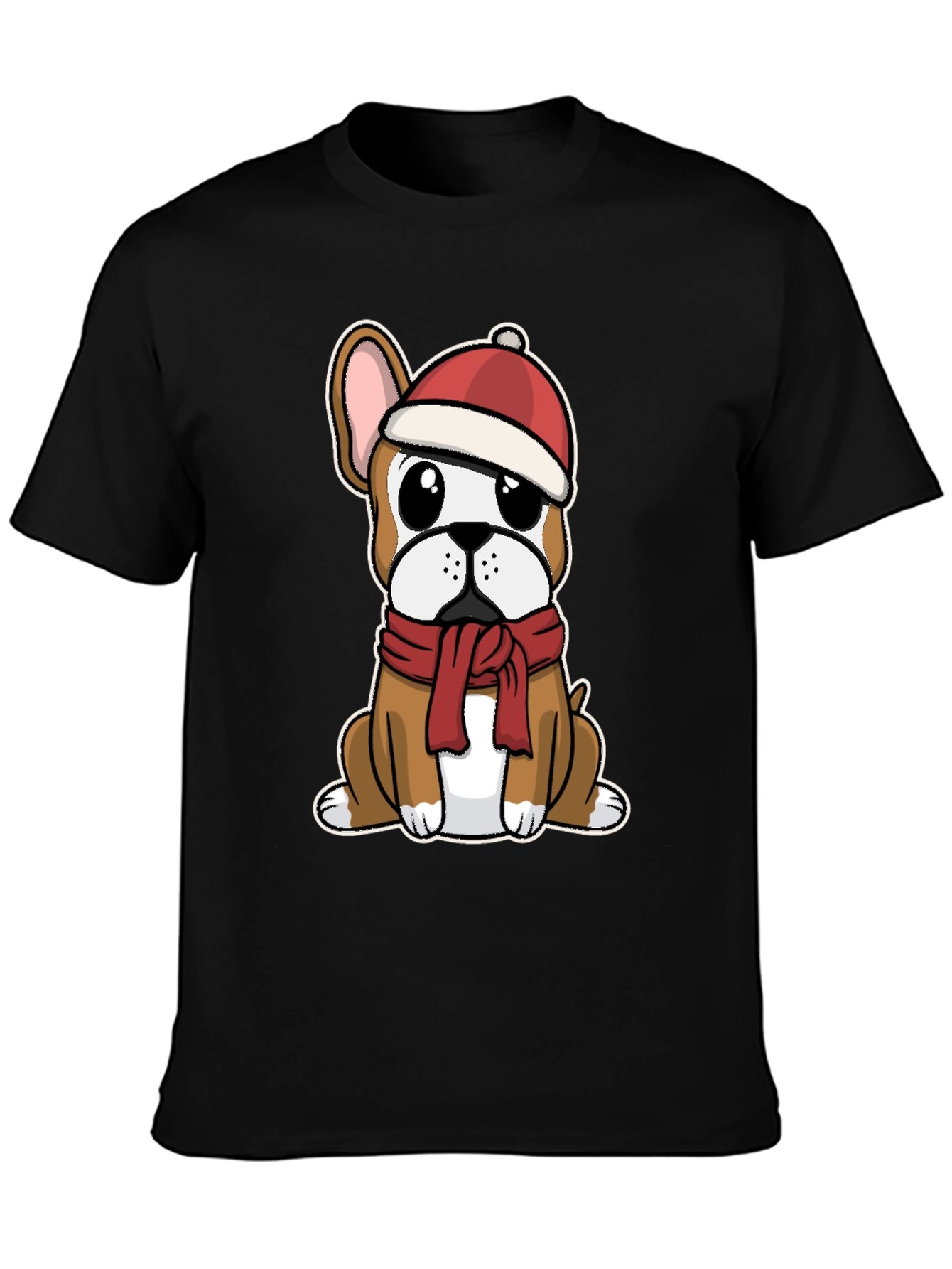 Festive Frenchie T-Shirt: Christmas Dog Design