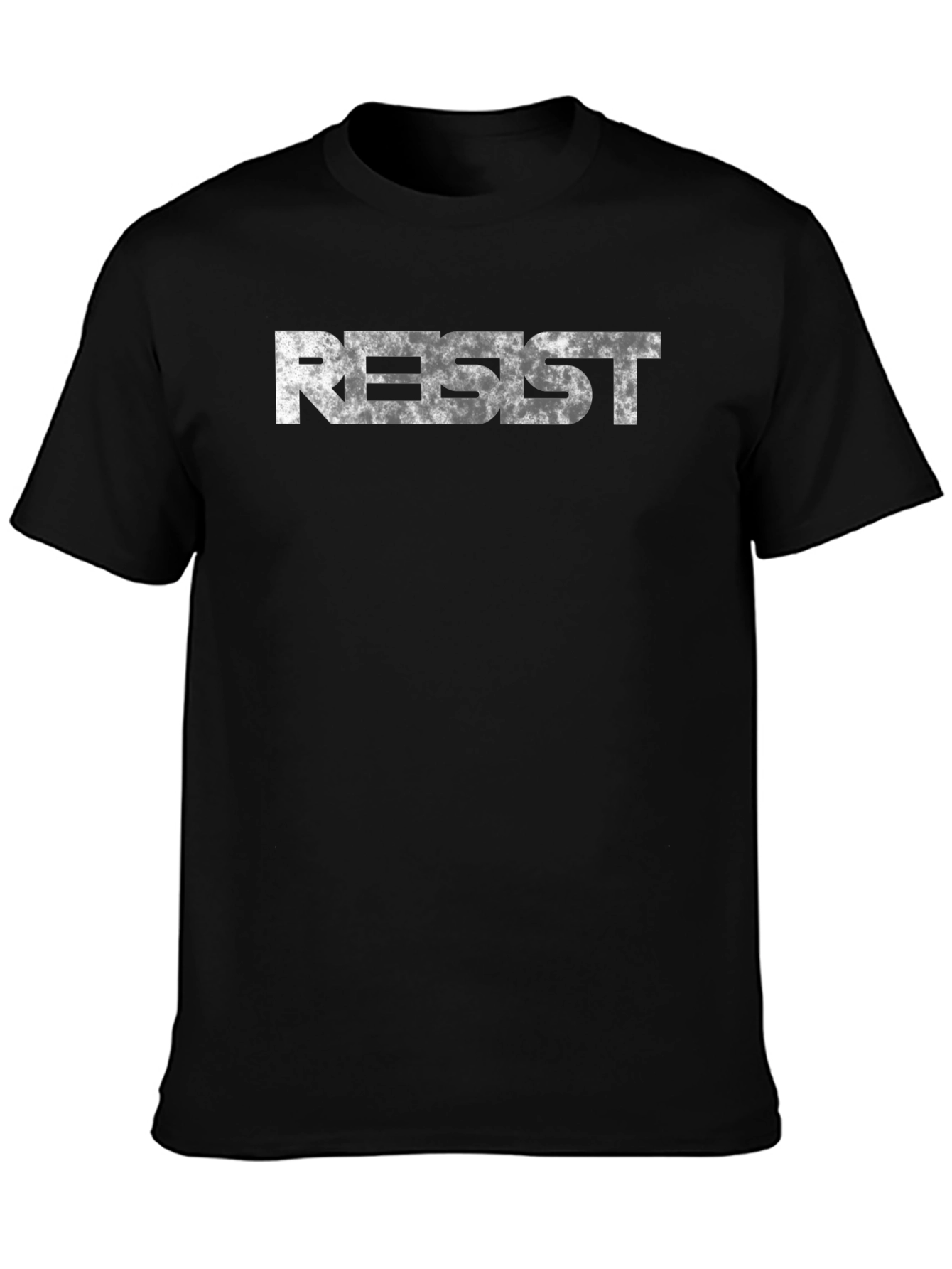 Resist Graphic Print Black T-Shirt