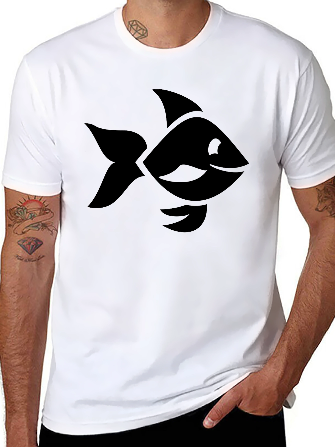 Black Fish Graphic Tee - Casual Comfort