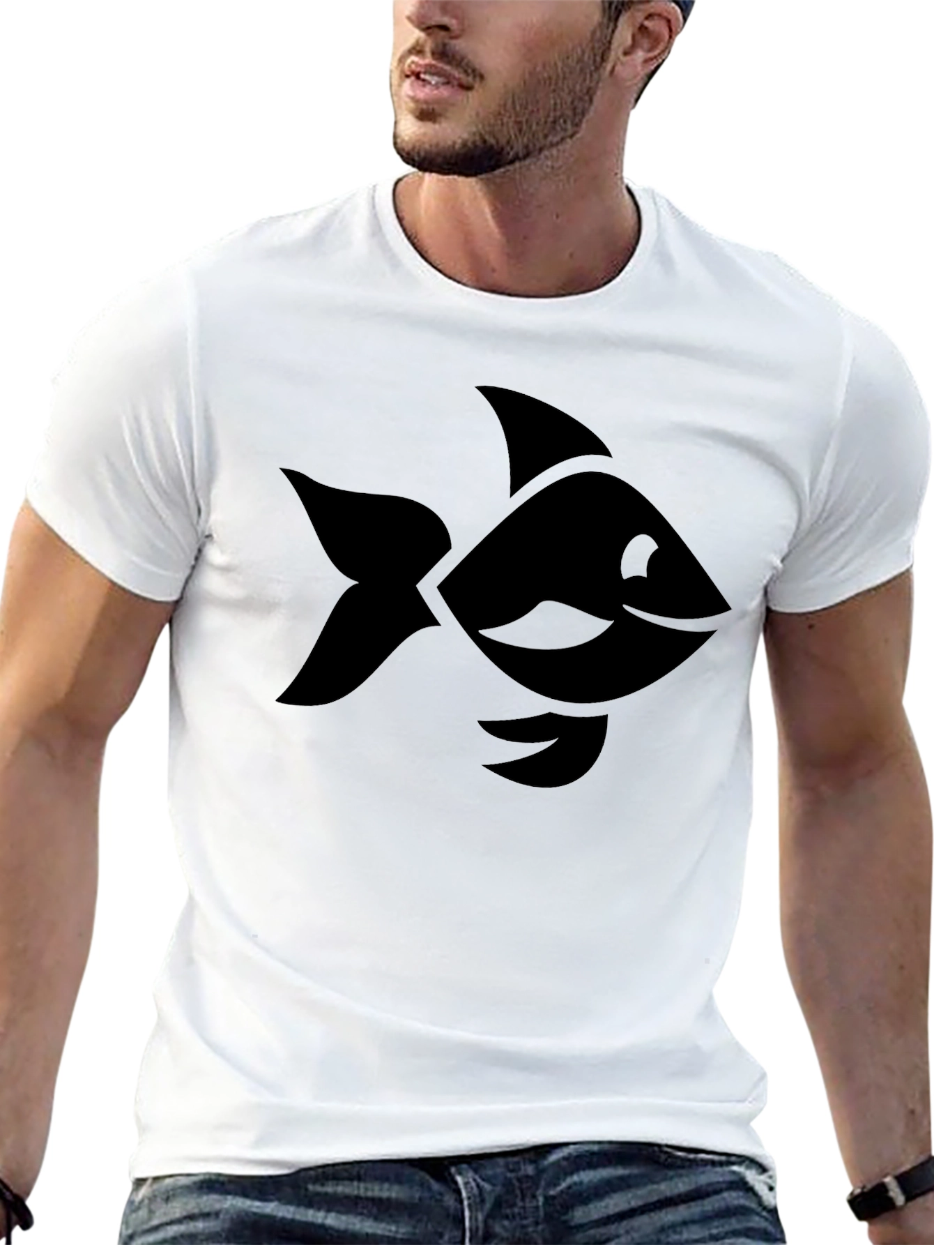 Black Fish Graphic Tee - Casual Comfort