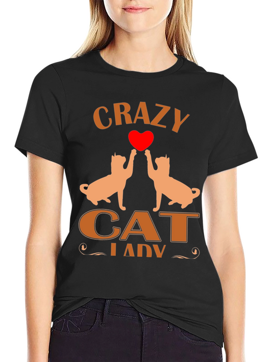 Crazy Cat Lady T-Shirt Cat Heart Tee