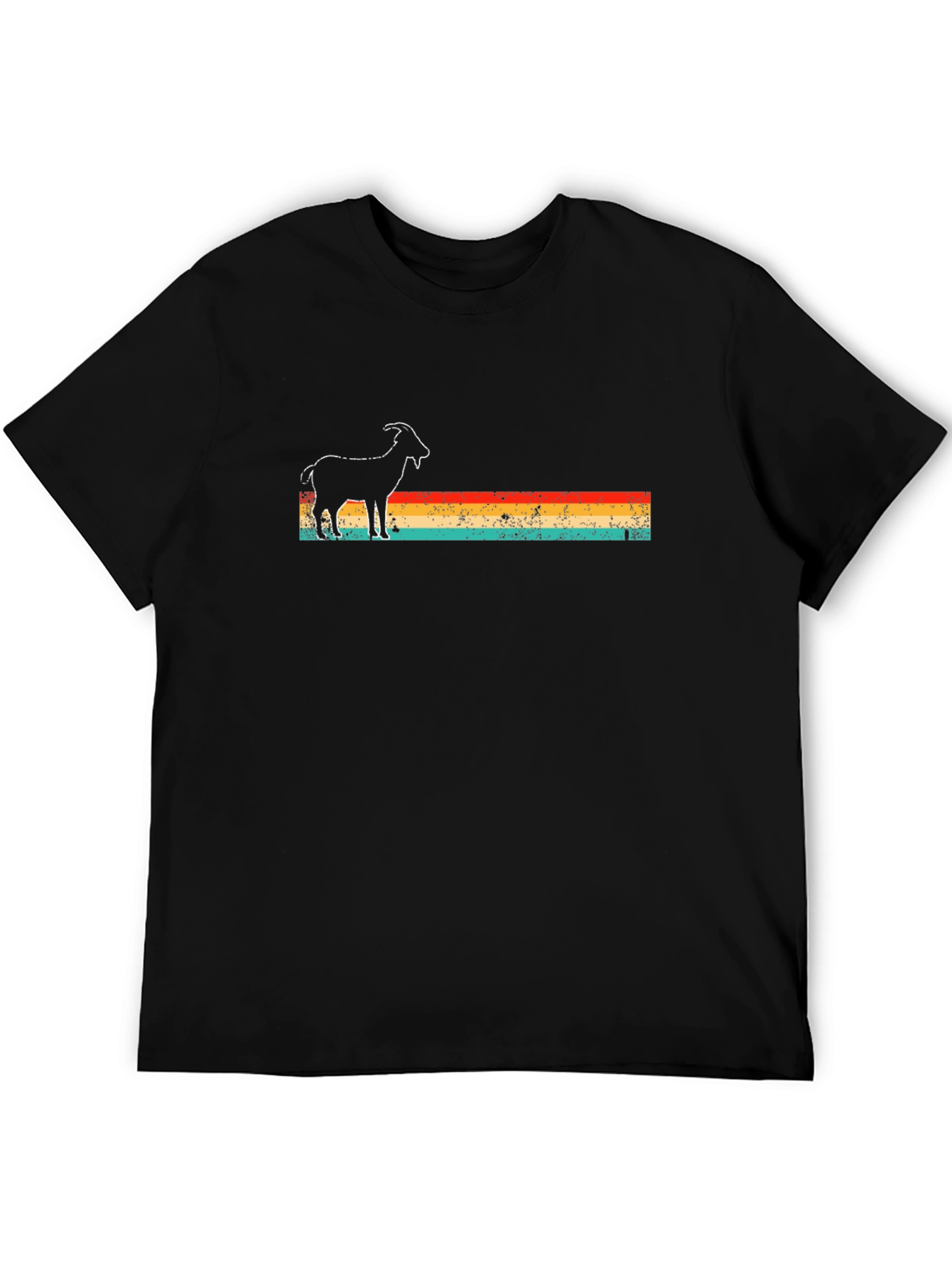 Retro Goat Graphic Tee - Black