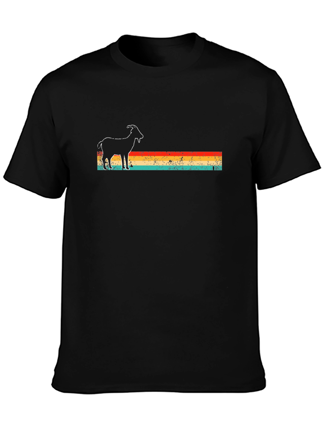 Retro Goat Graphic Tee - Black