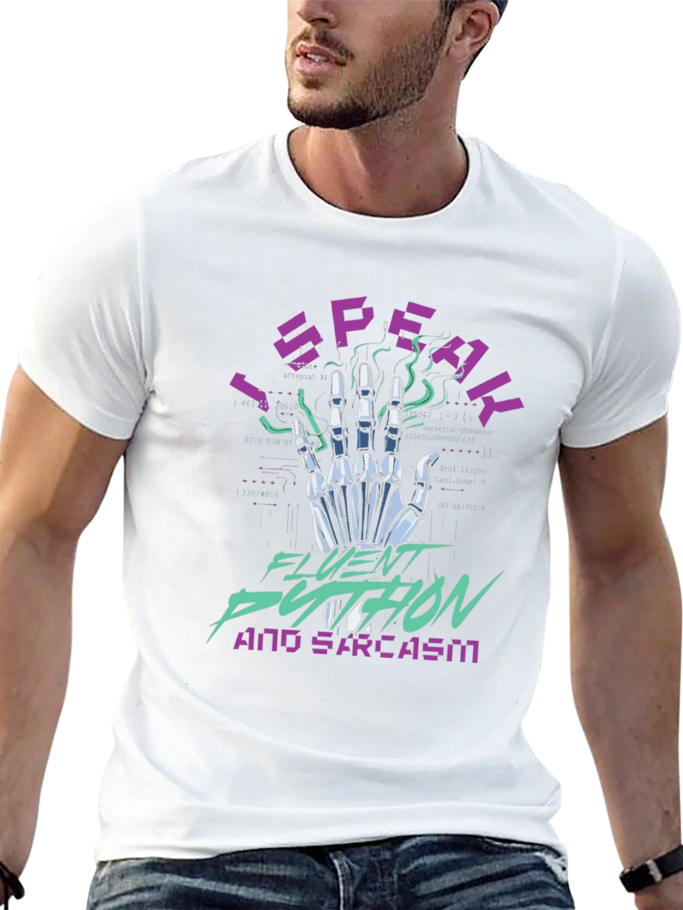 I Speak Fluent Python & Sarcasm Black T-Shirt