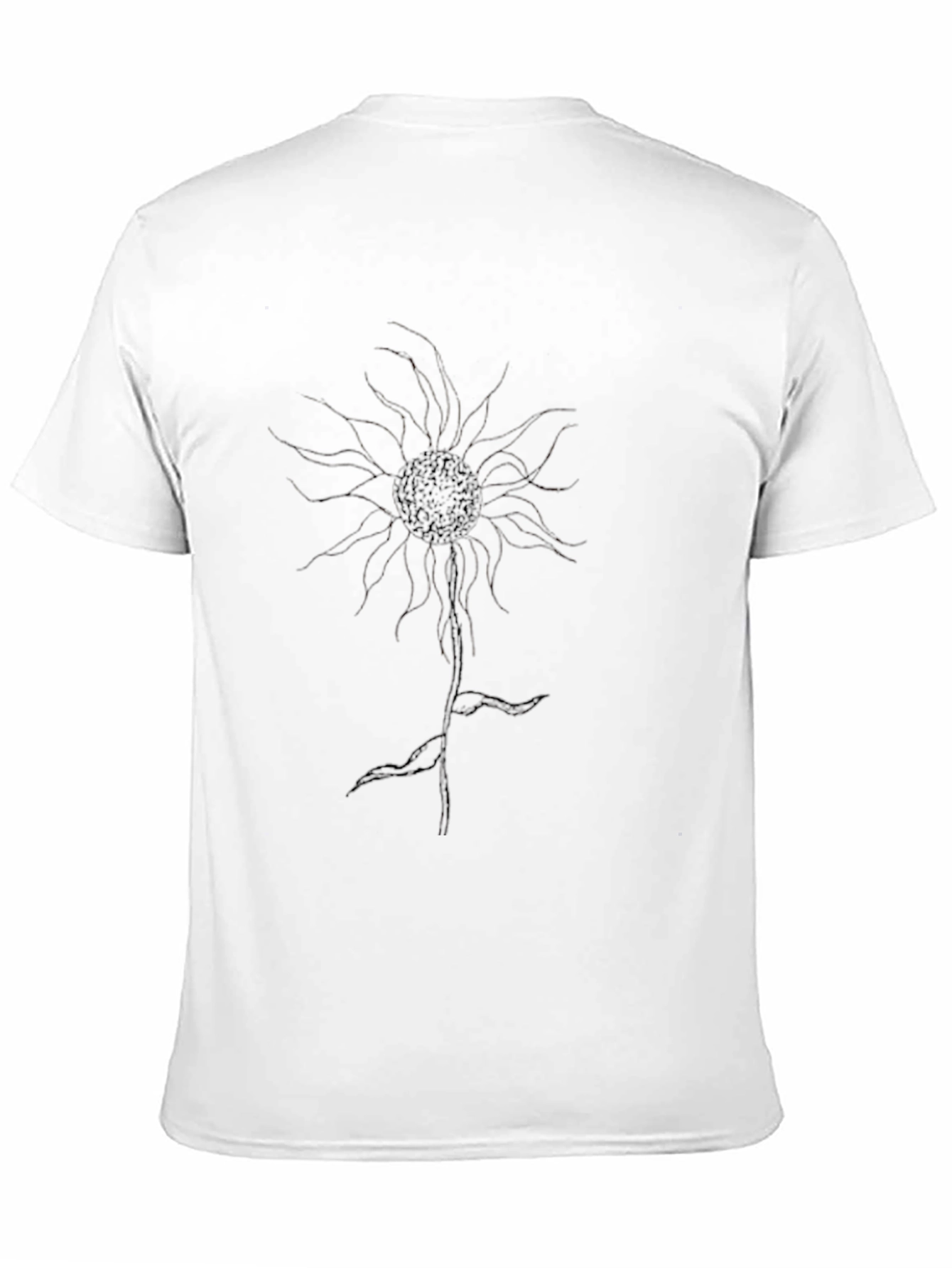 Abstract Floral Print Black T-Shirt for Men