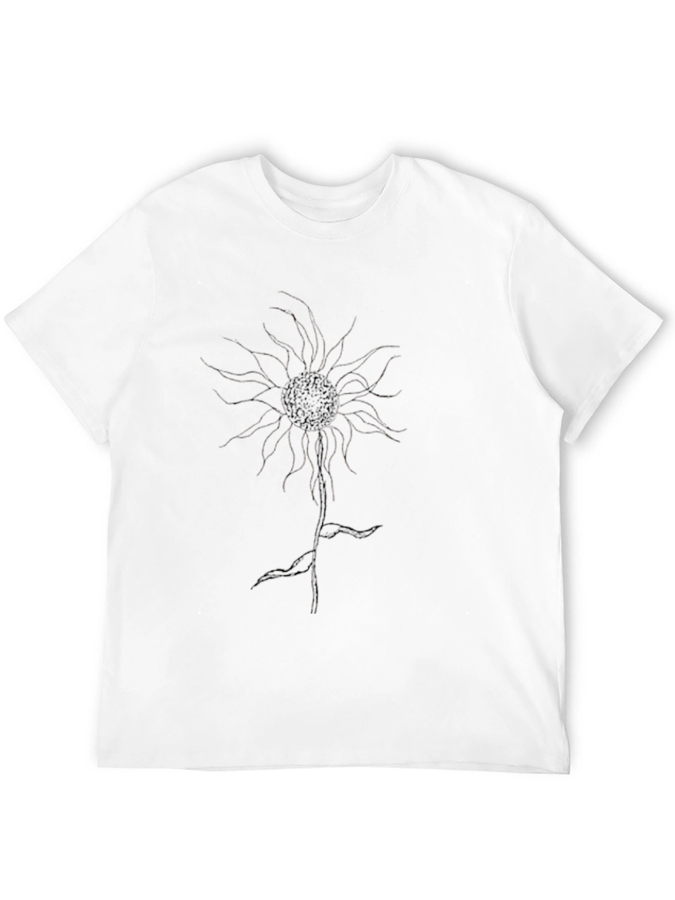 Abstract Floral Print Black T-Shirt for Men