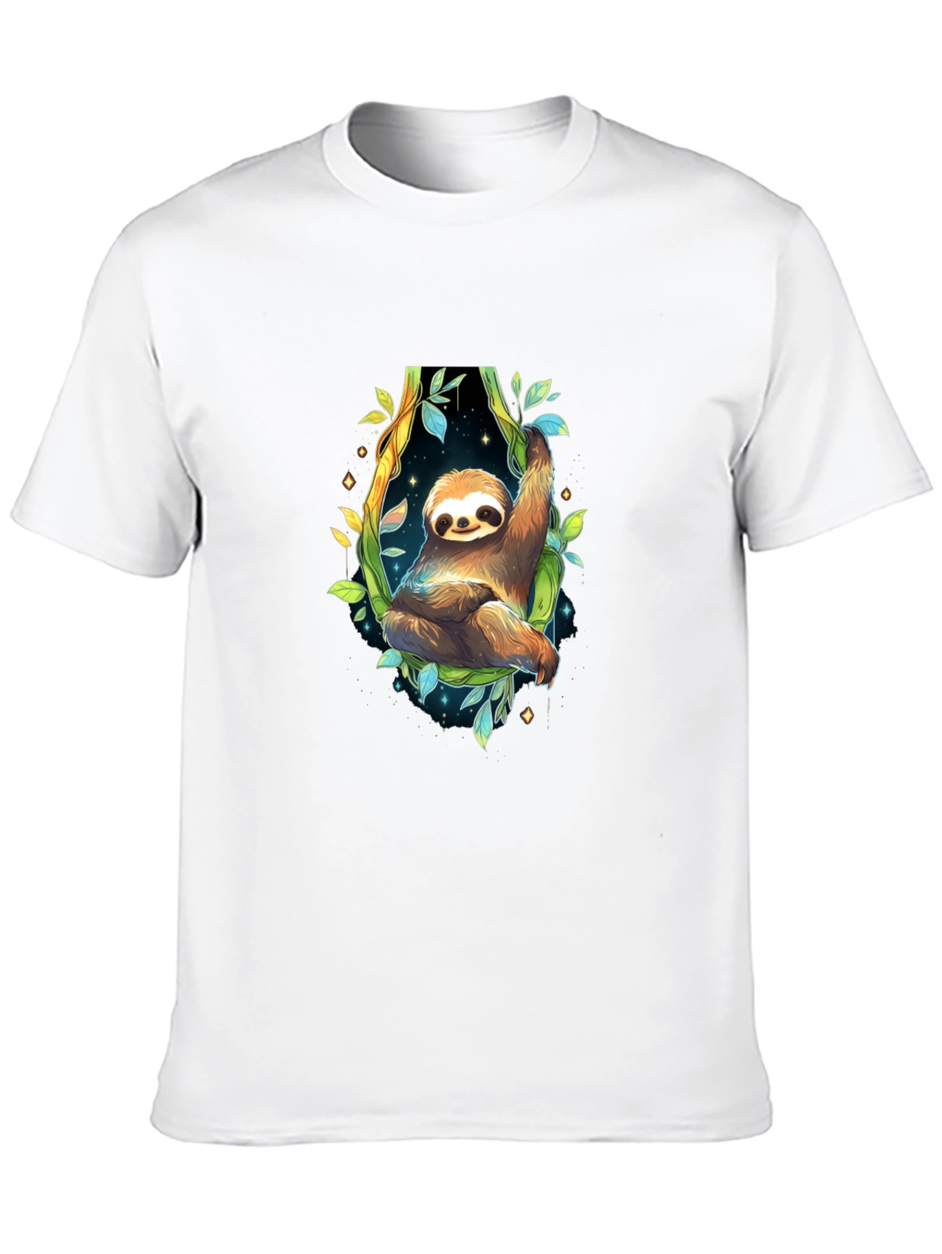 Sloth Graphic Black Tee - Cute Animal Design