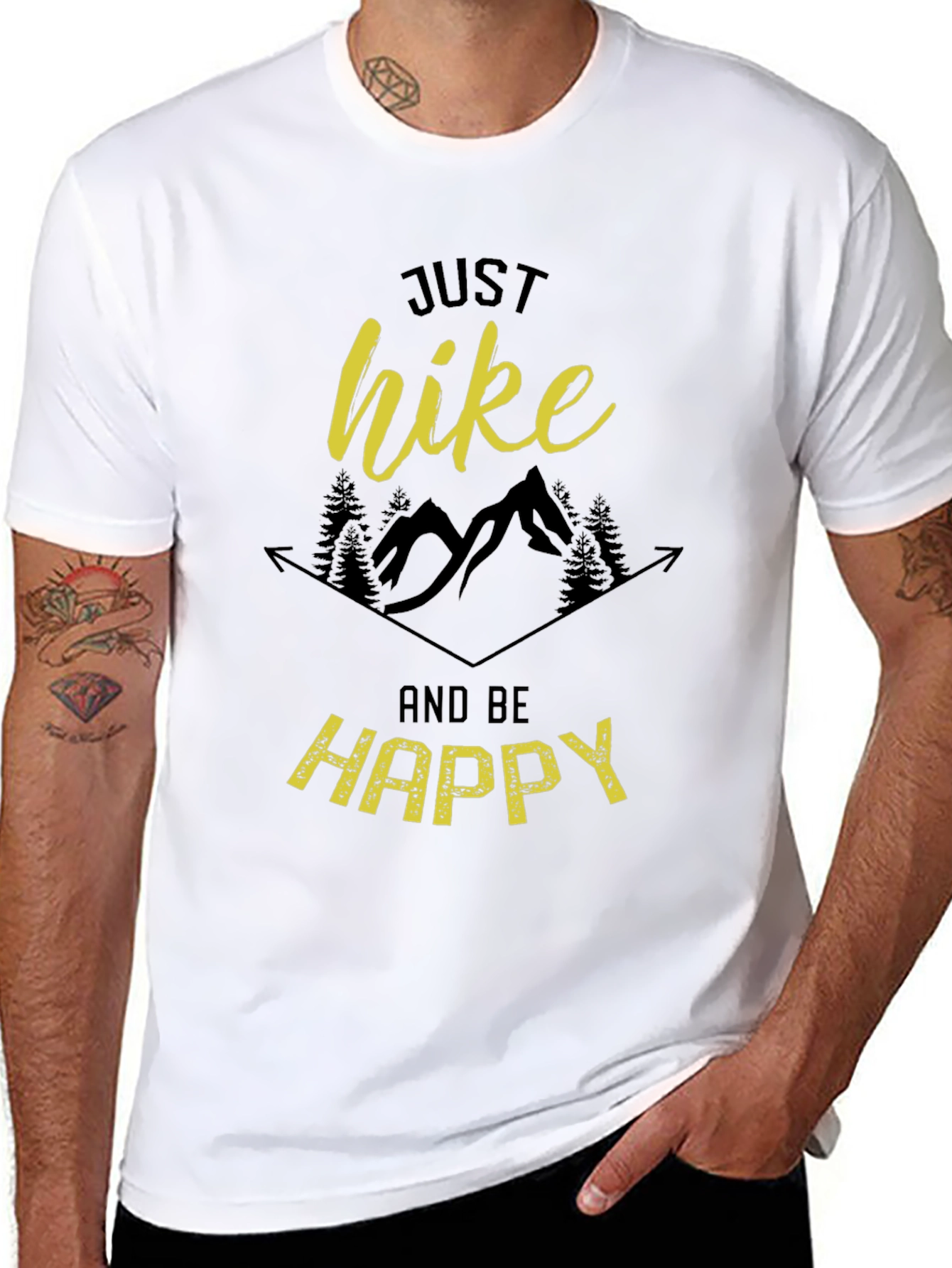 Just Hike and Be Happy Graphic T-Shirt