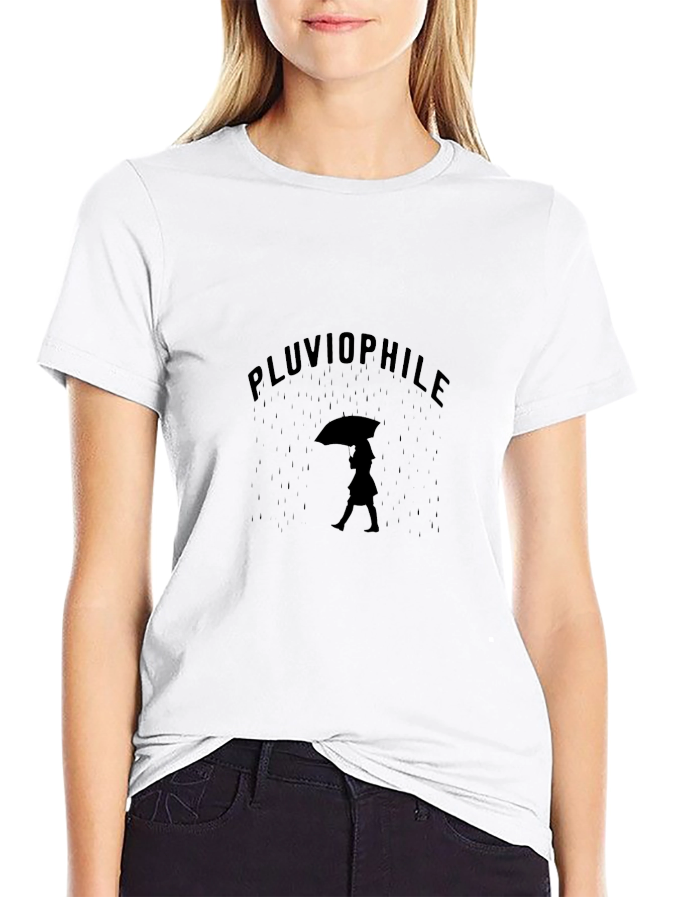 Pluviophile Black Graphic Tee - Rain Lover T-Shirt