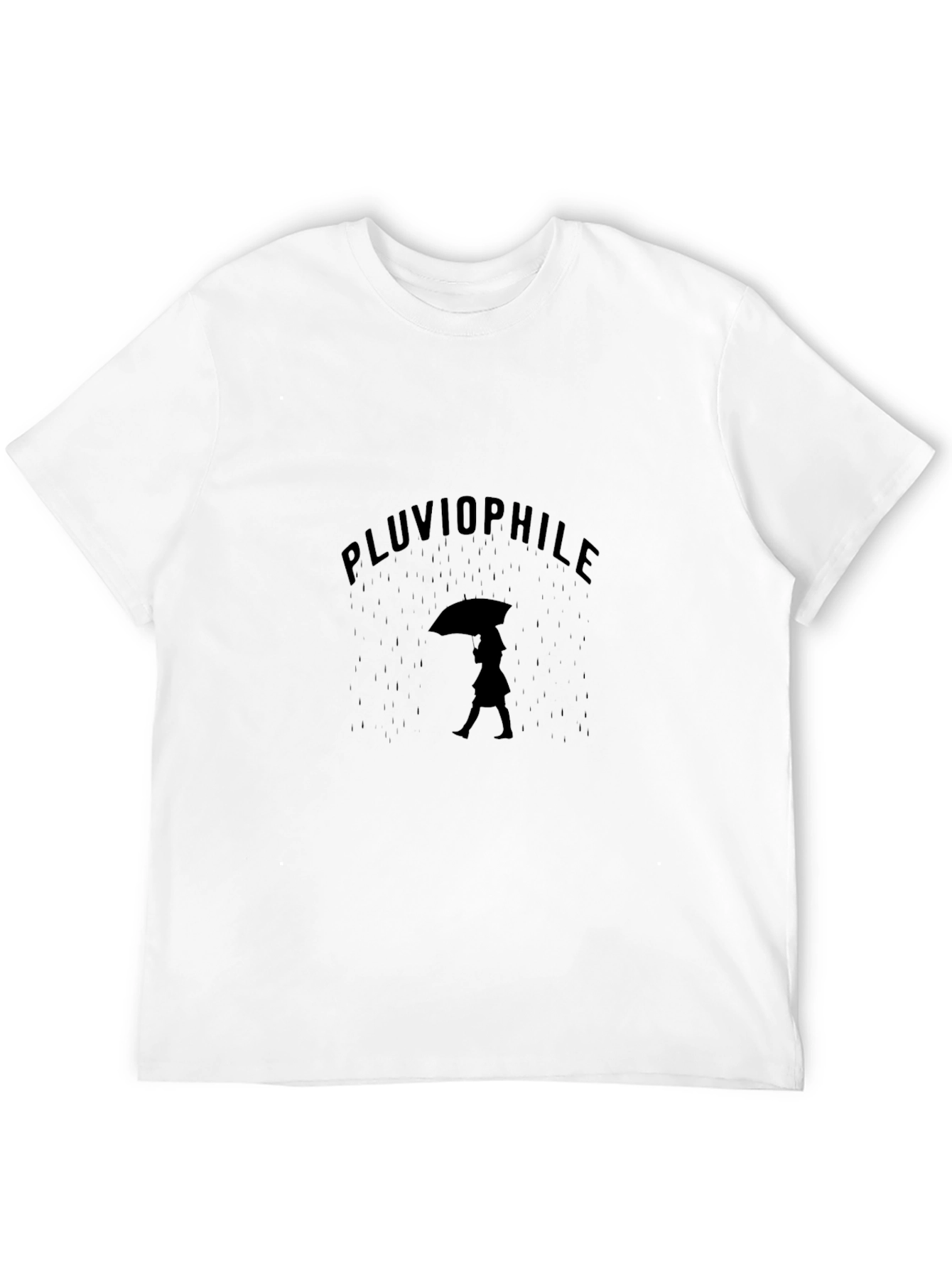 Pluviophile Black Graphic Tee - Rain Lover T-Shirt