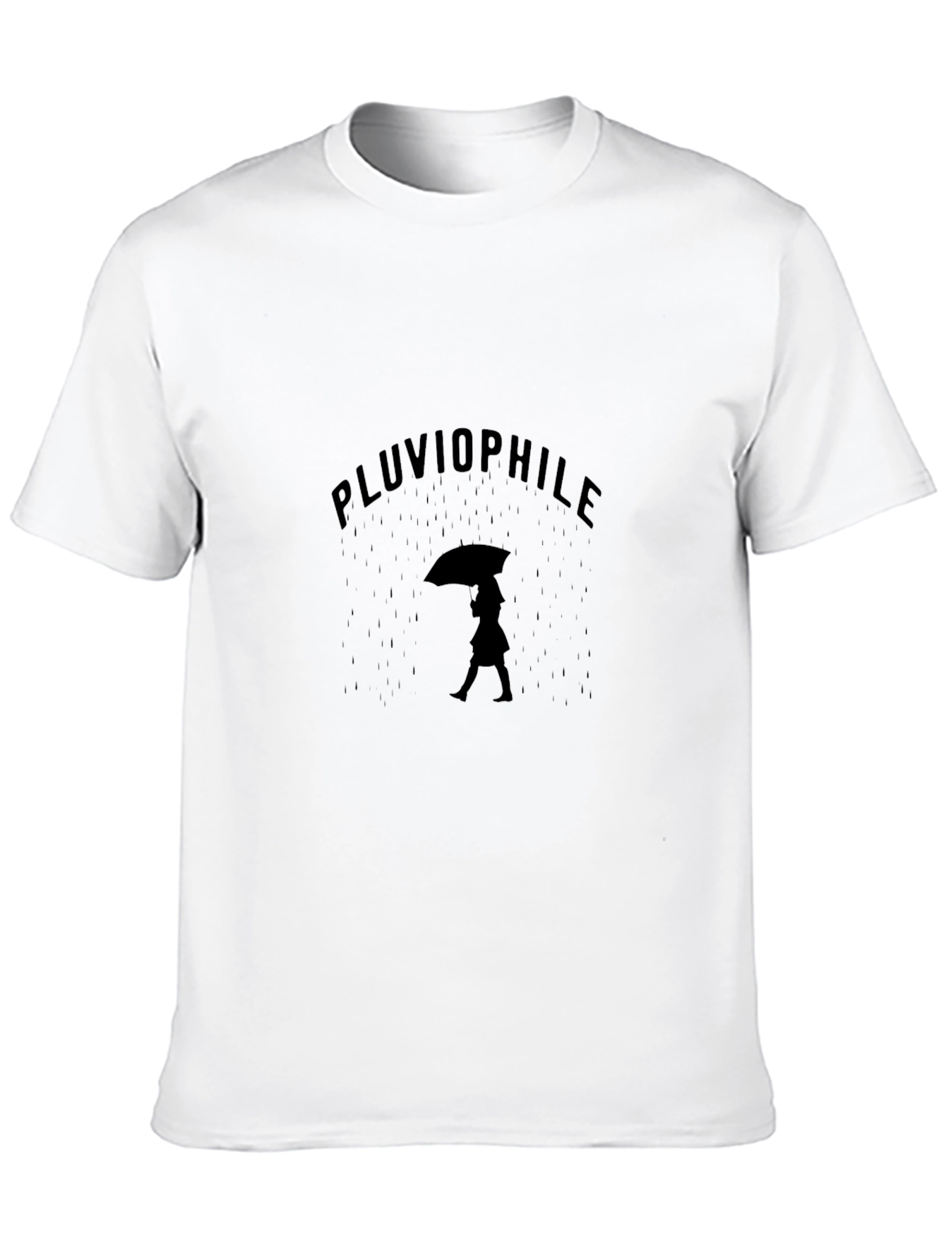 Pluviophile Black Graphic Tee - Rain Lover T-Shirt