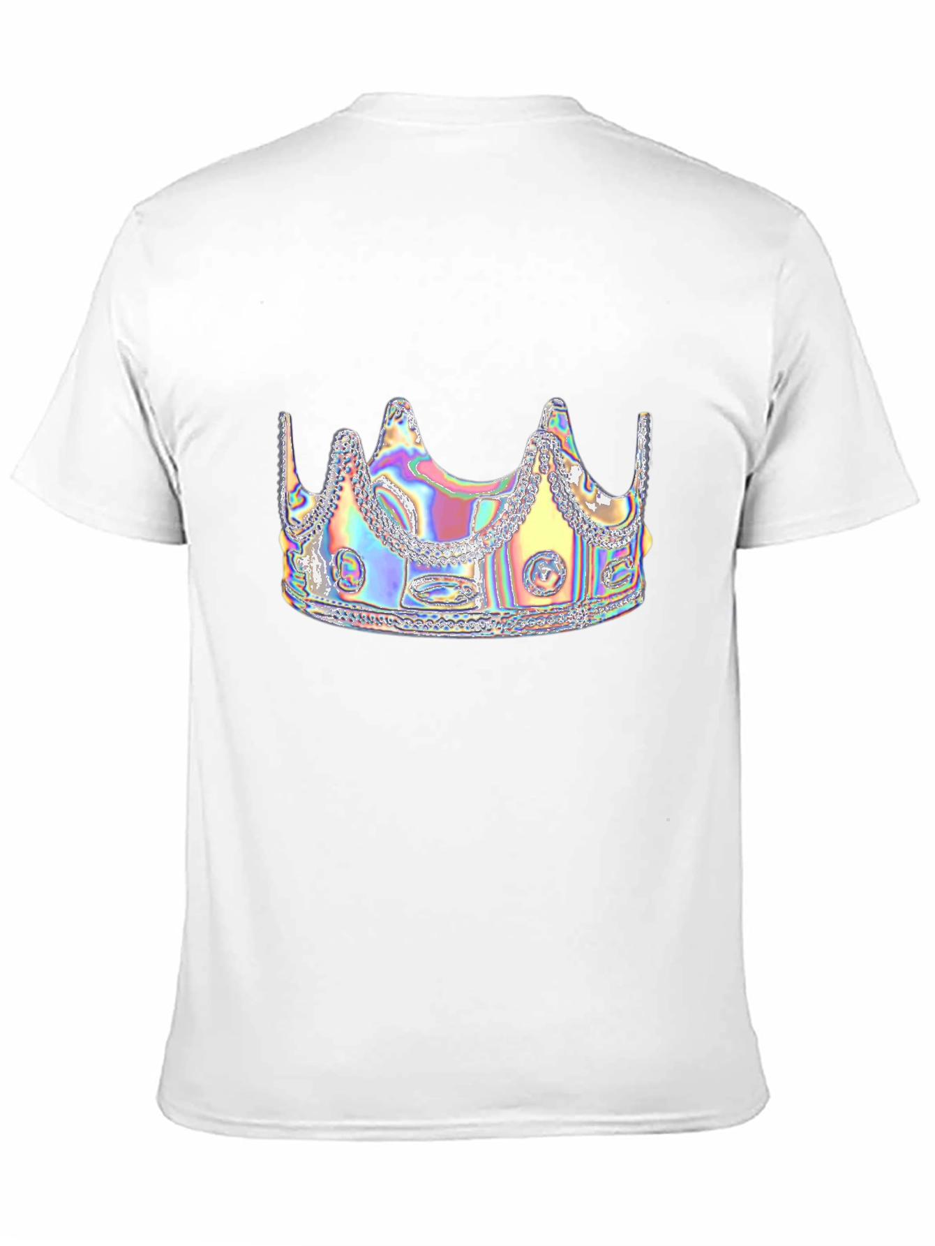 Holographic Crown Graphic Black T-Shirt