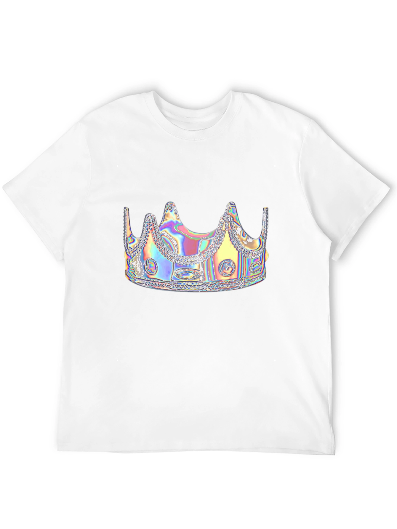 Holographic Crown Graphic Black T-Shirt
