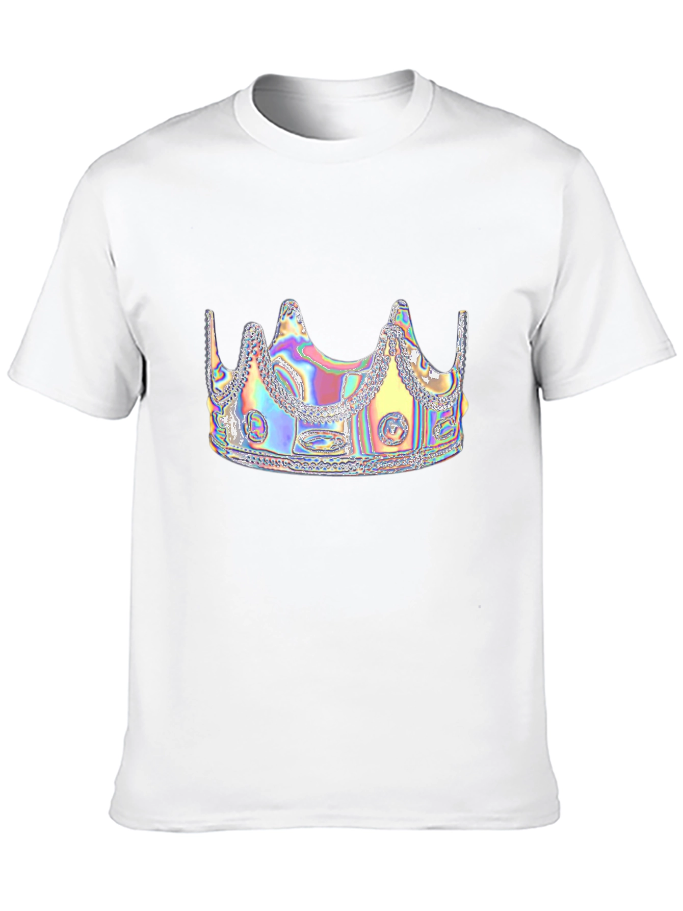 Holographic Crown Graphic Black T-Shirt
