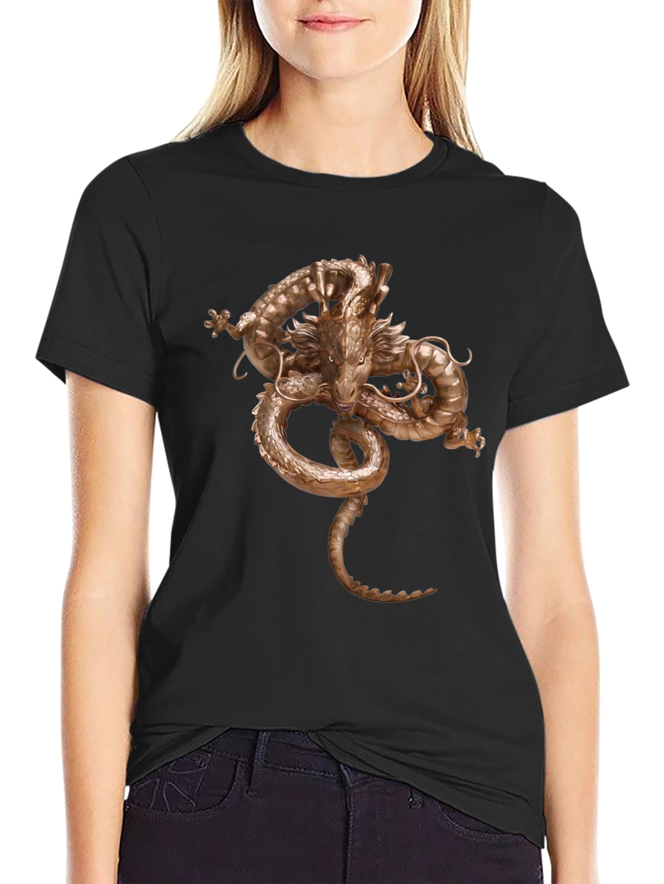 Dragon Graphic Tee - Black Casual Wear