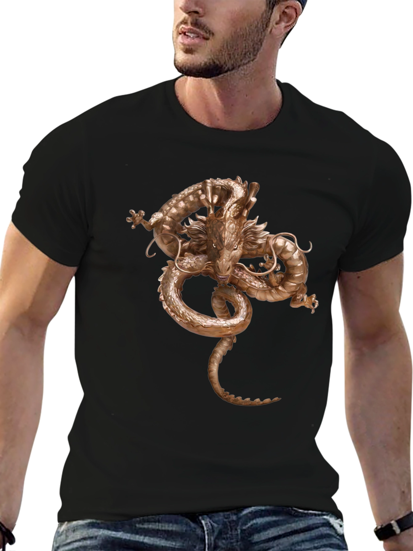 Dragon Graphic Tee - Black Casual Wear