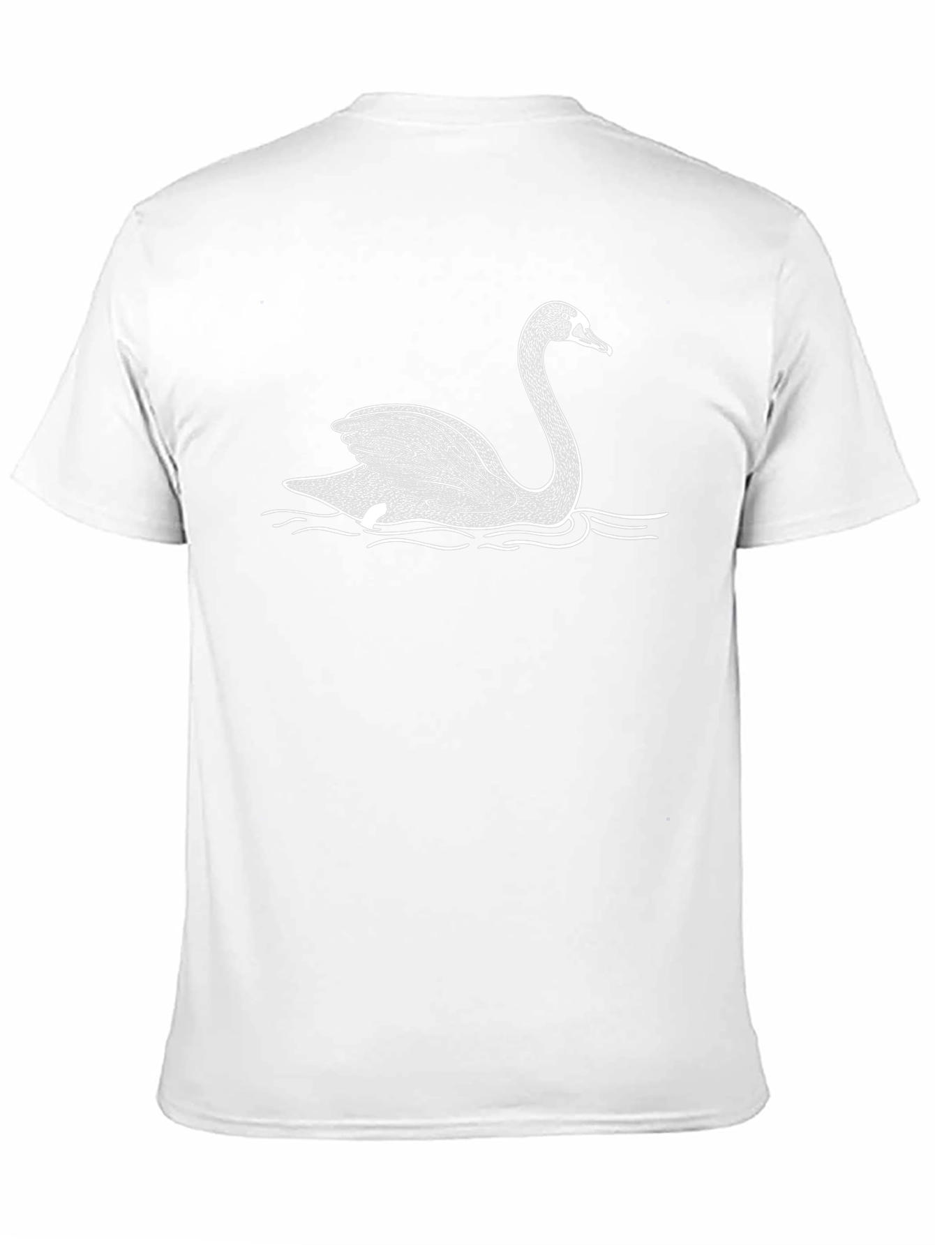 Black T-Shirt with White Swan Graphic