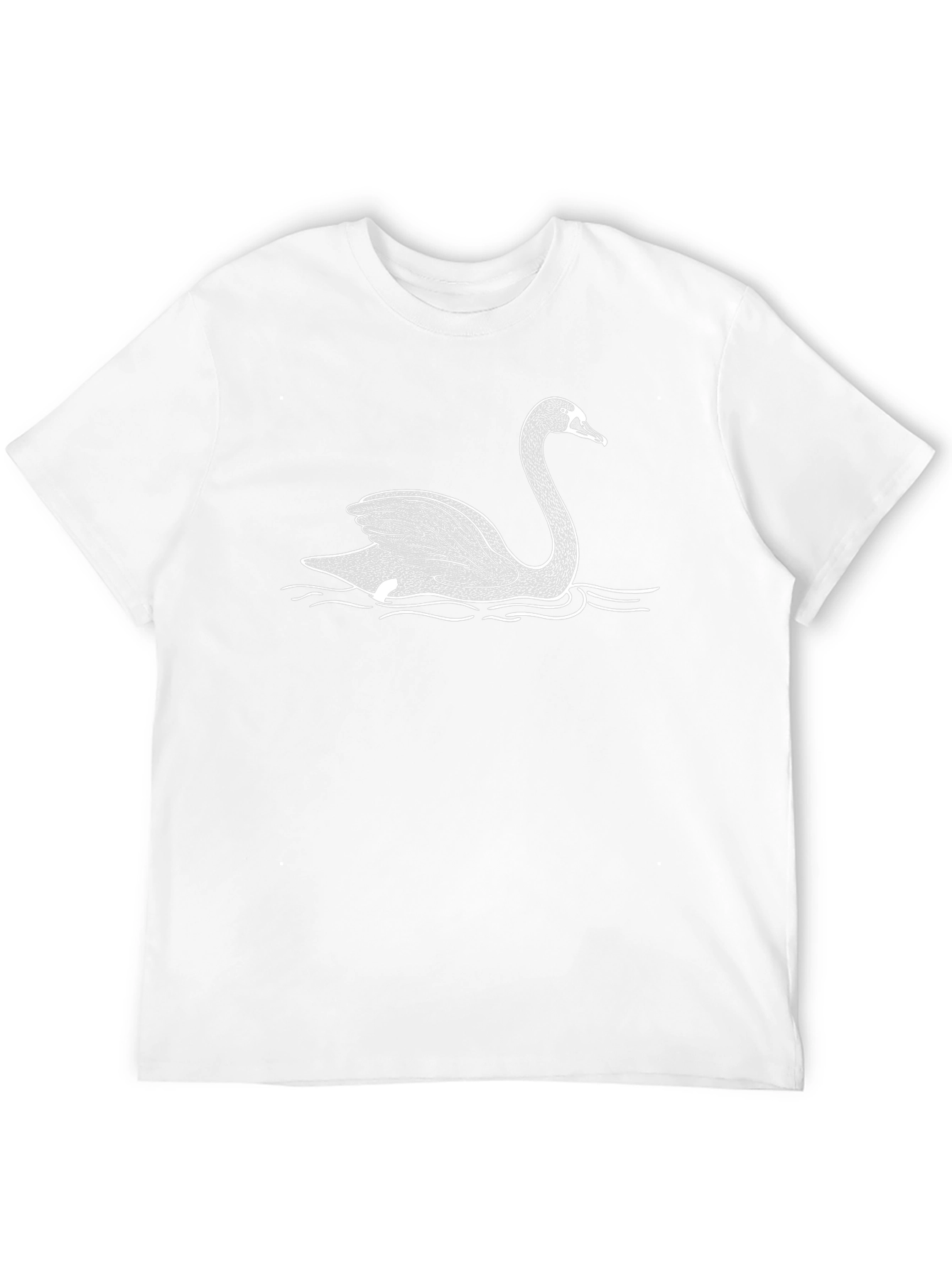Black T-Shirt with White Swan Graphic