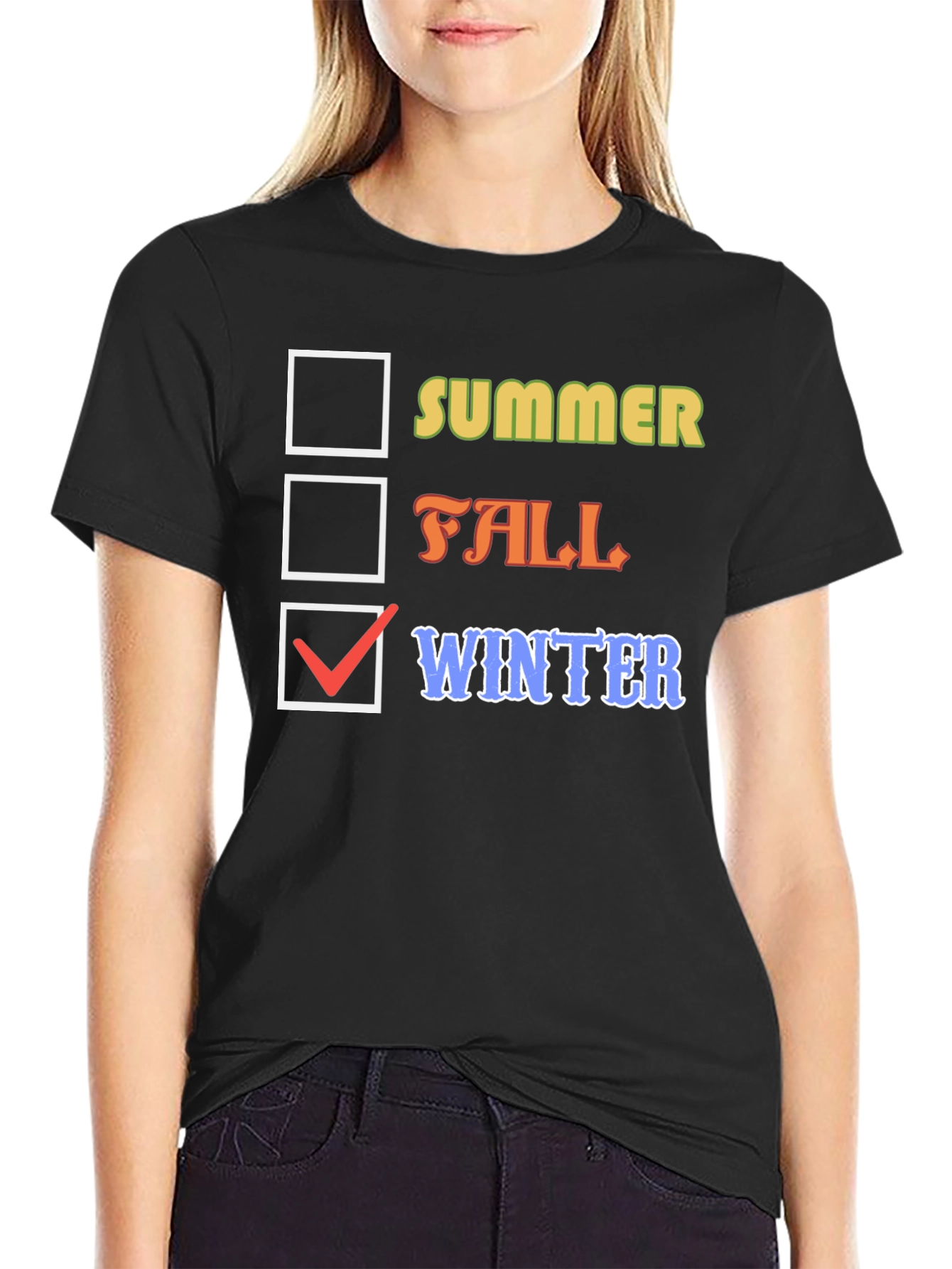 Winter Check T-Shirt - Seasonal Style