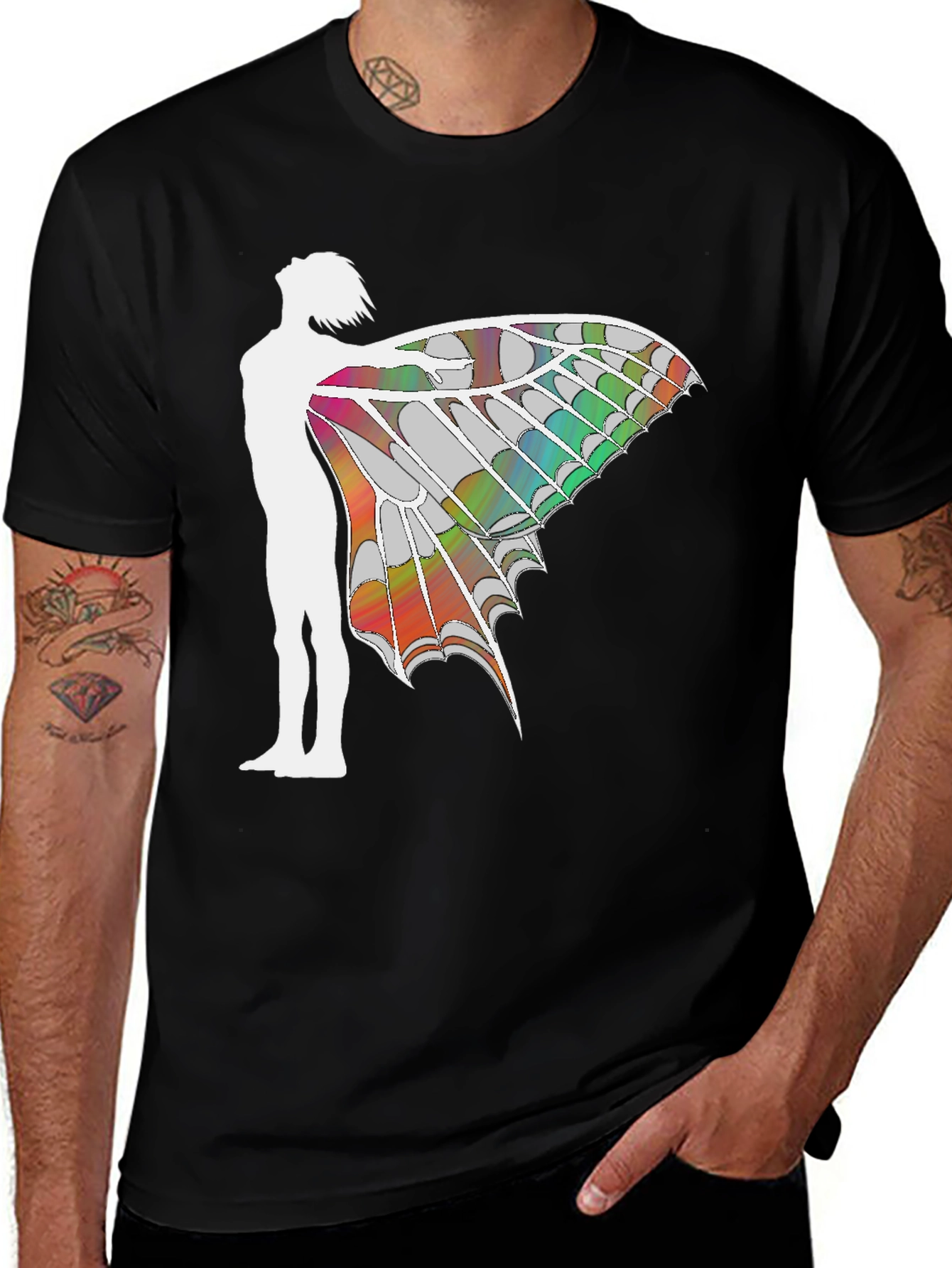 Winged Silhouette Graphic T-Shirt