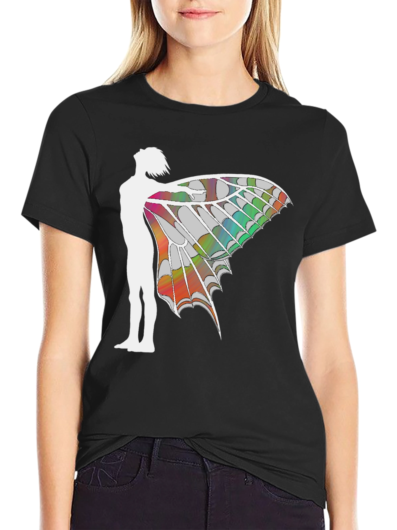 Winged Silhouette Graphic T-Shirt
