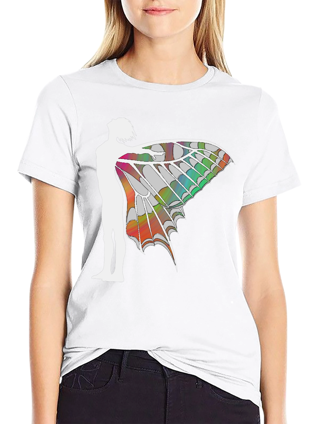 Winged Silhouette Graphic T-Shirt