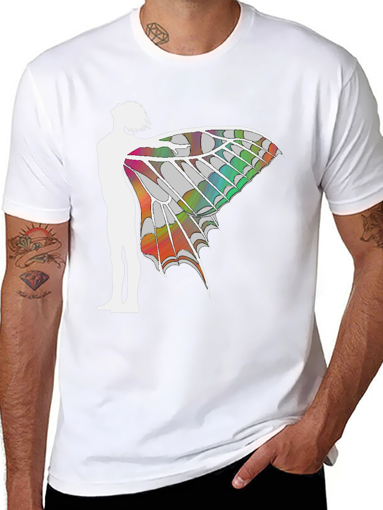 Winged Silhouette Graphic T-Shirt