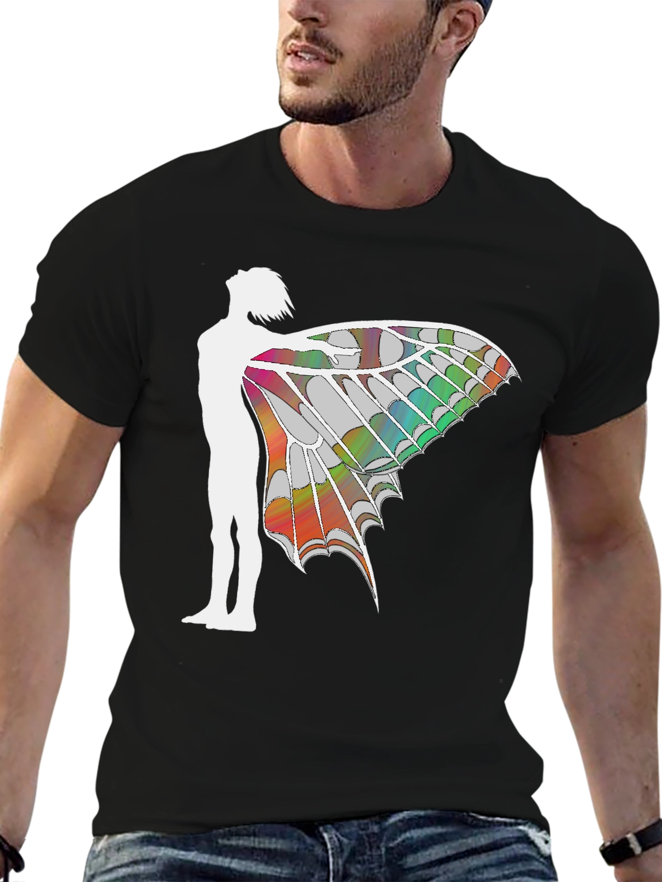 Winged Silhouette Graphic T-Shirt