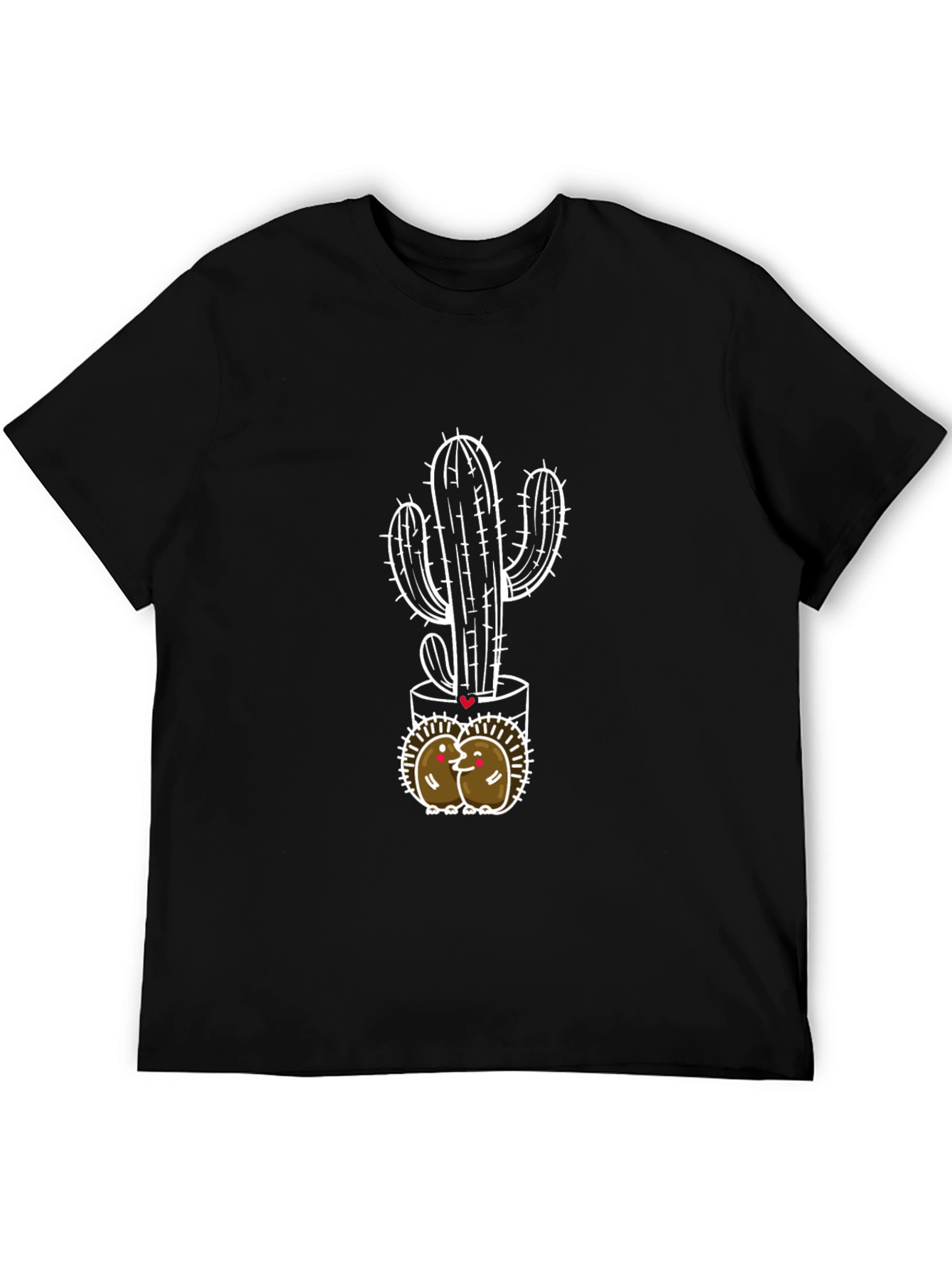 Cactus Love T-Shirt - Black Cotton Blend Tee
