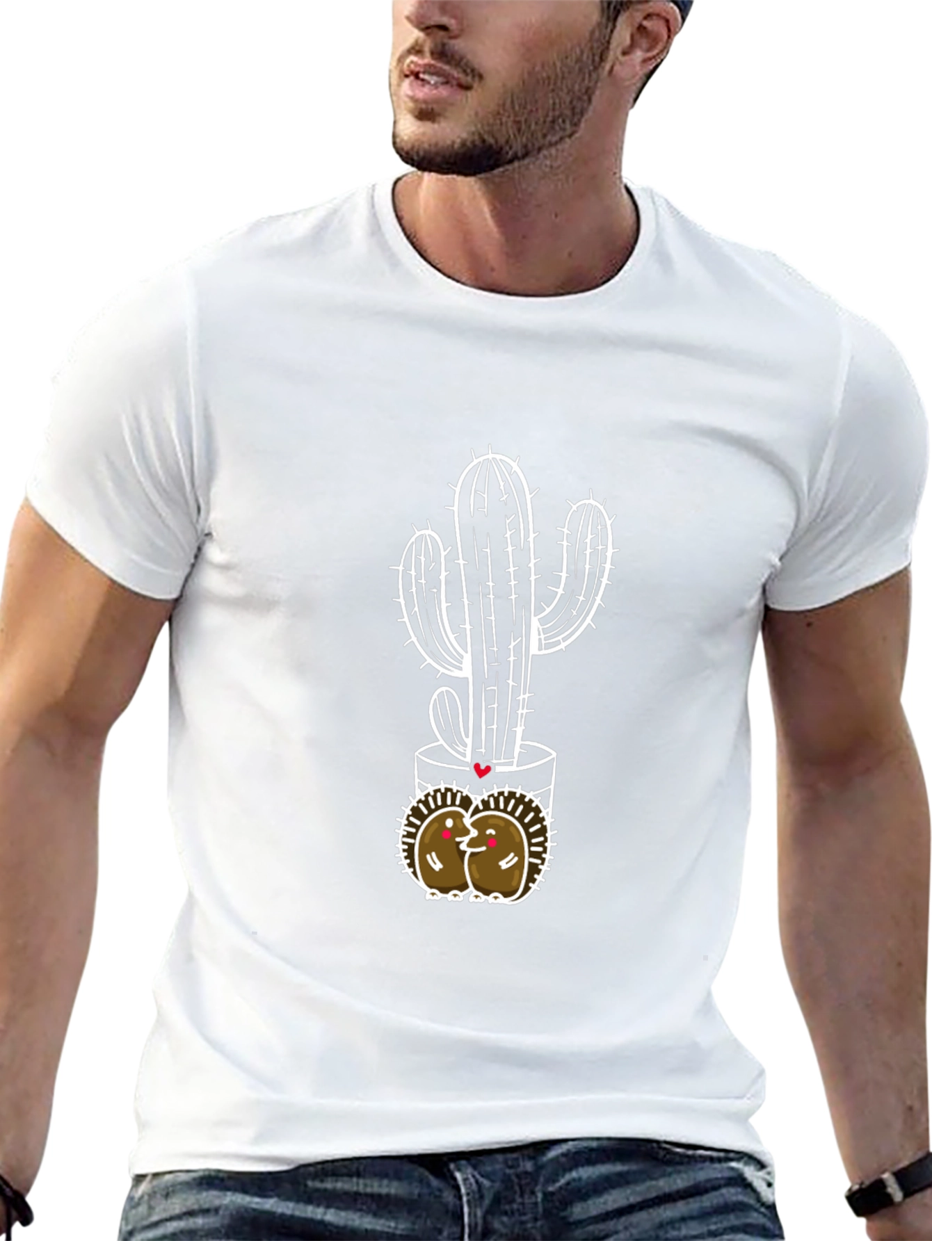 Cactus Love T-Shirt - Black Cotton Blend Tee