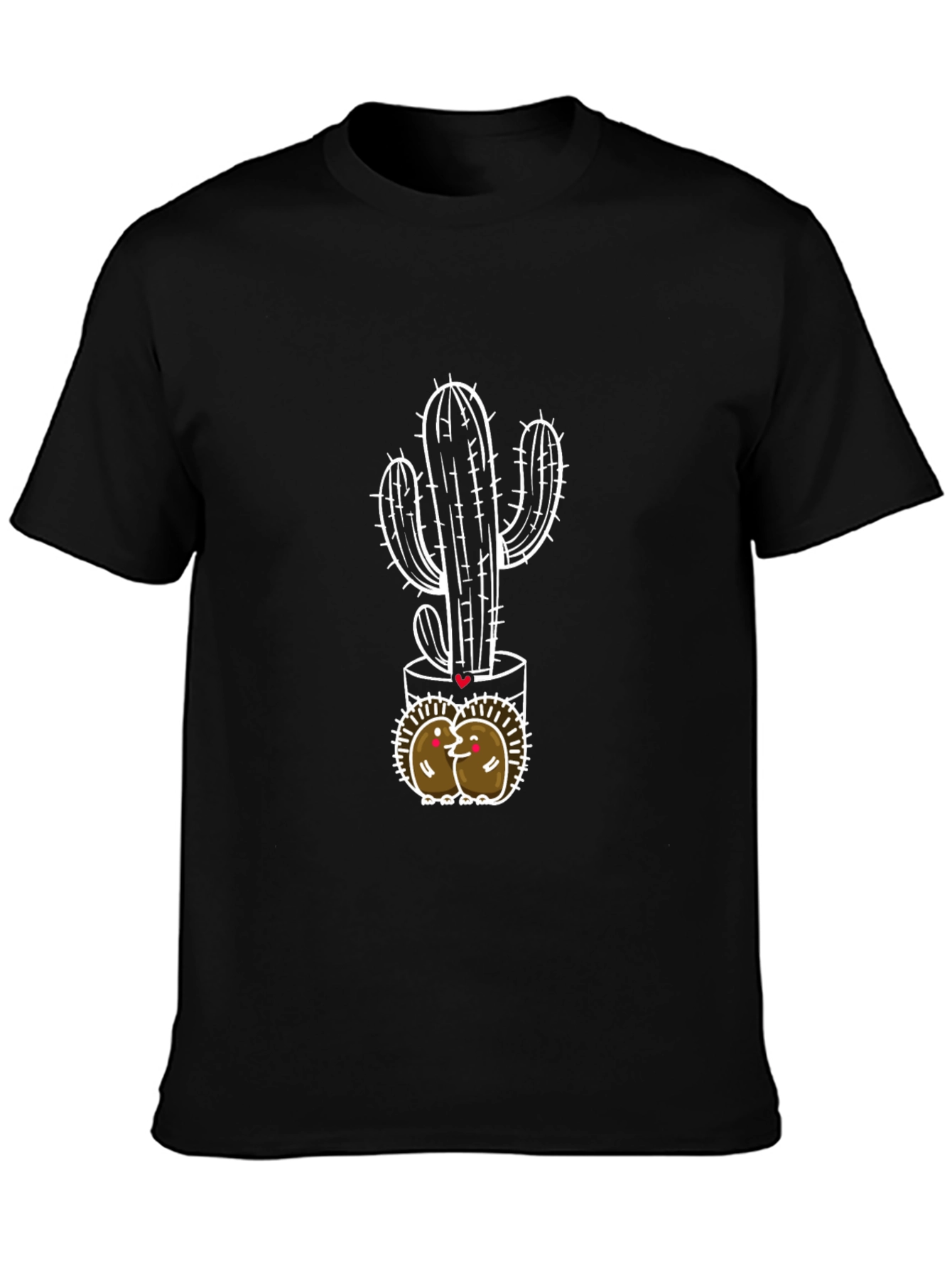 Cactus Love T-Shirt - Black Cotton Blend Tee