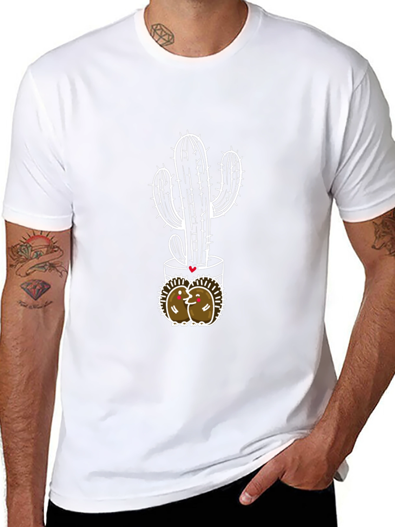 Cactus Love T-Shirt - Black Cotton Blend Tee