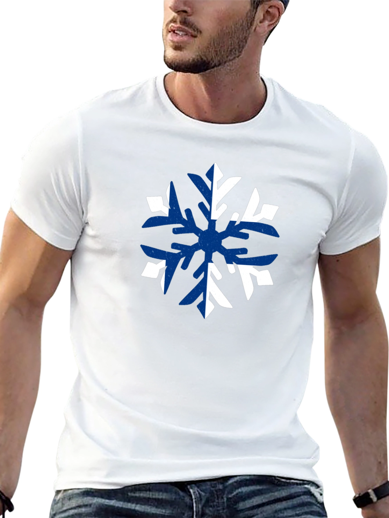 Snowflake Graphic Tee - Modern Fit Cotton T-Shirt