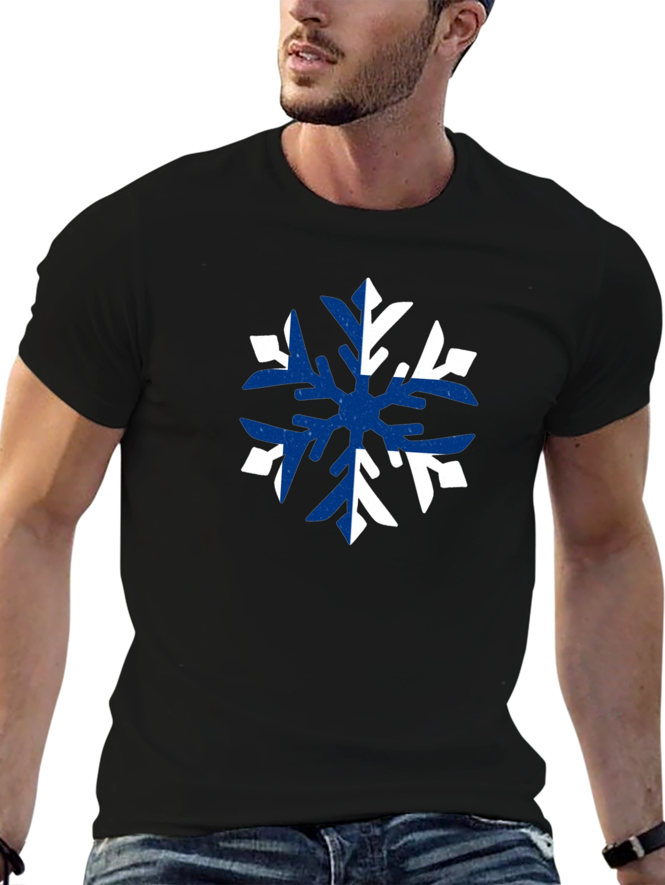 Snowflake Graphic Tee - Modern Fit Cotton T-Shirt