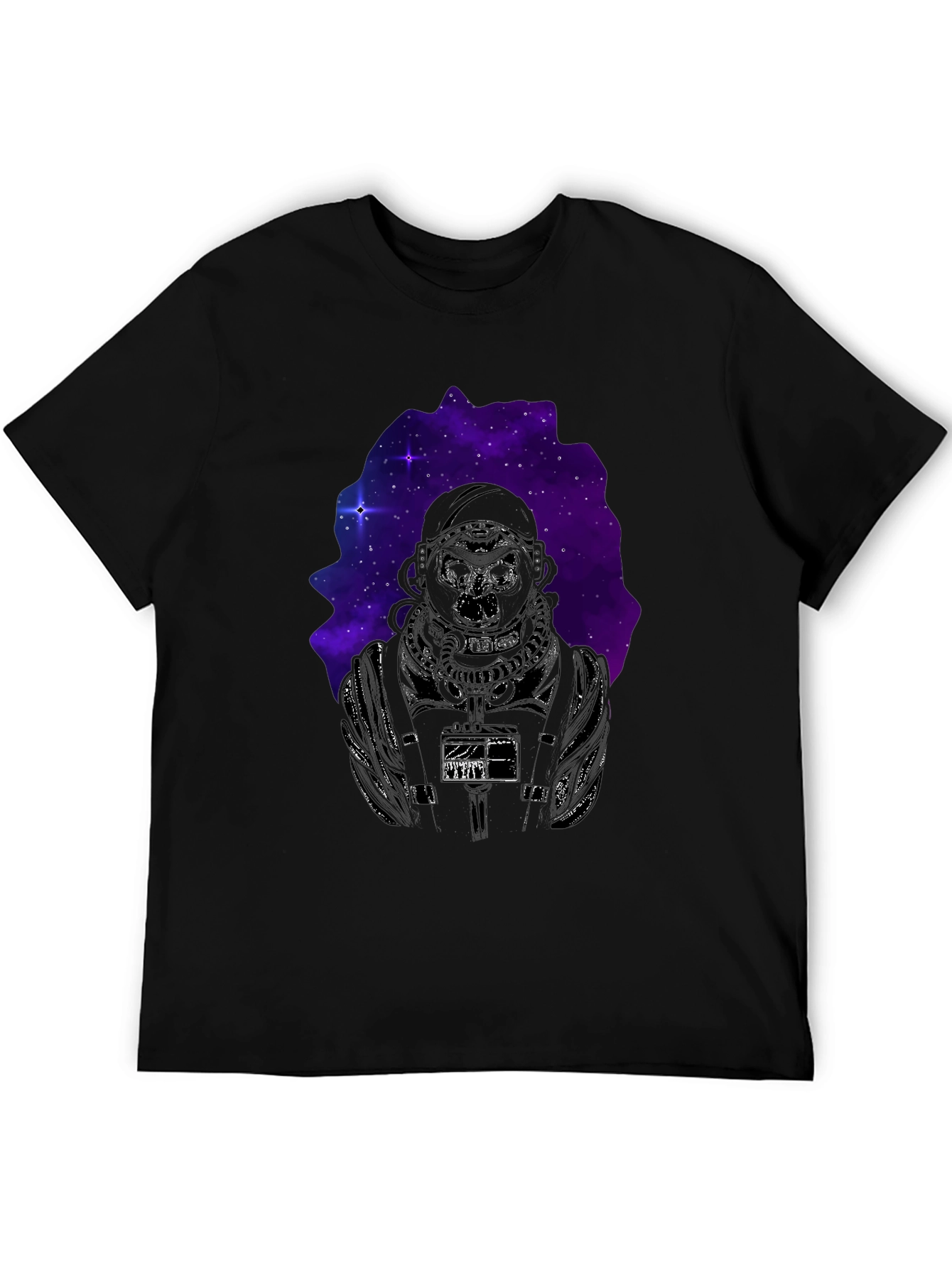 Astronaut Galaxy Graphic Black T-Shirt