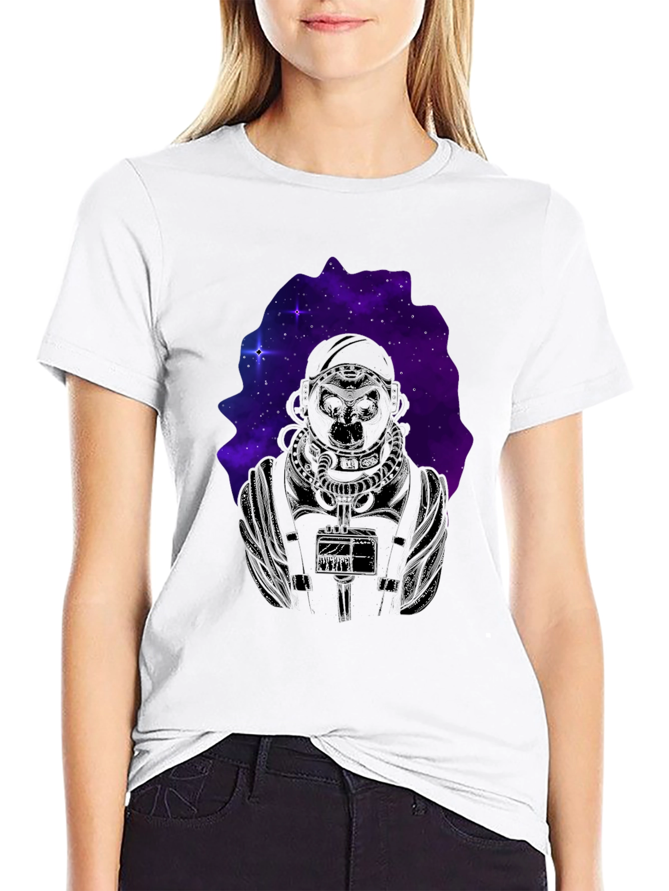 Astronaut Galaxy Graphic Black T-Shirt