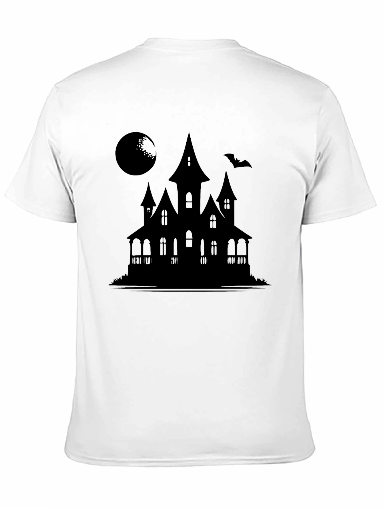 Halloween Haunted House Silhouette T-Shirt
