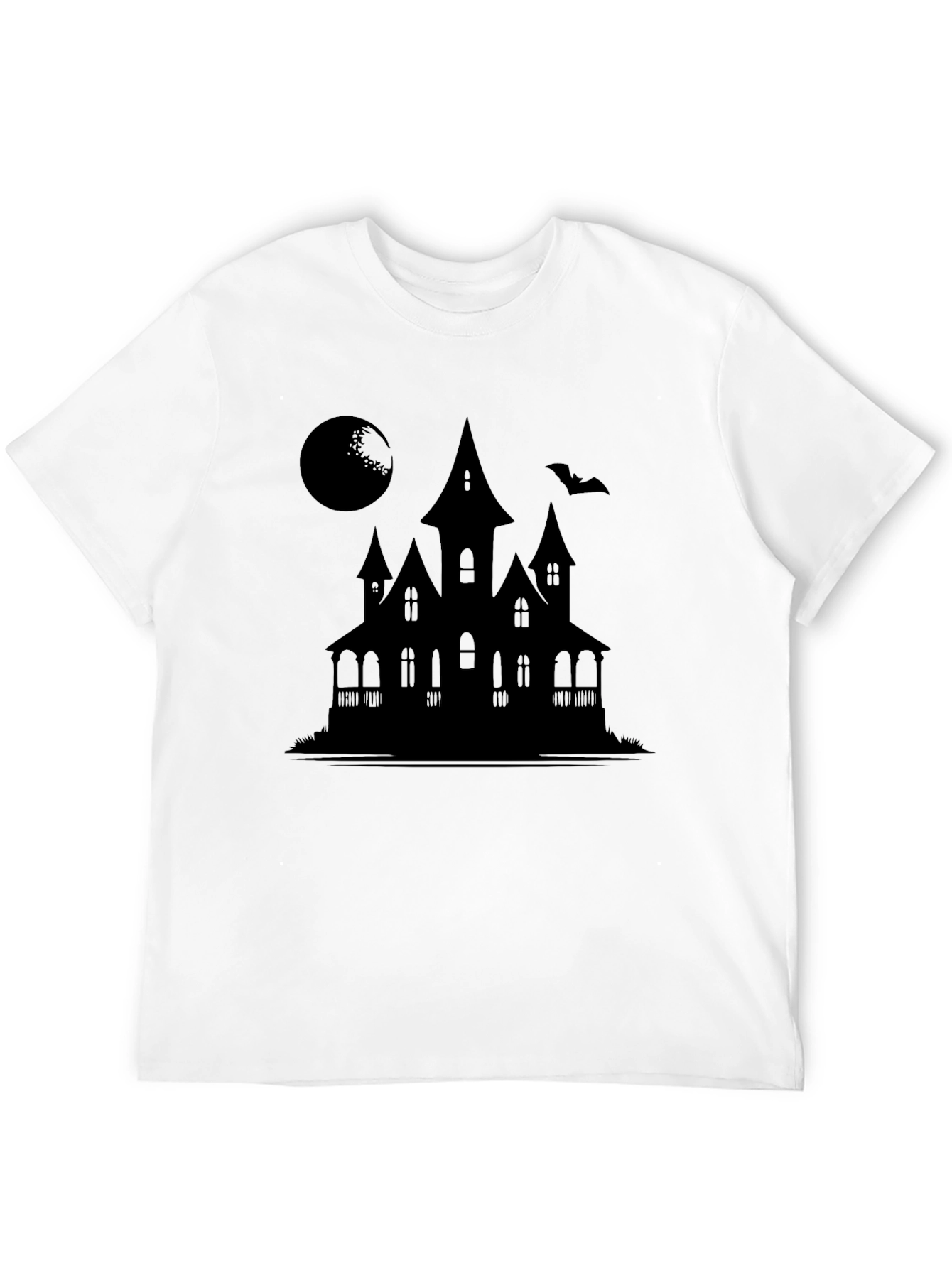 Halloween Haunted House Silhouette T-Shirt