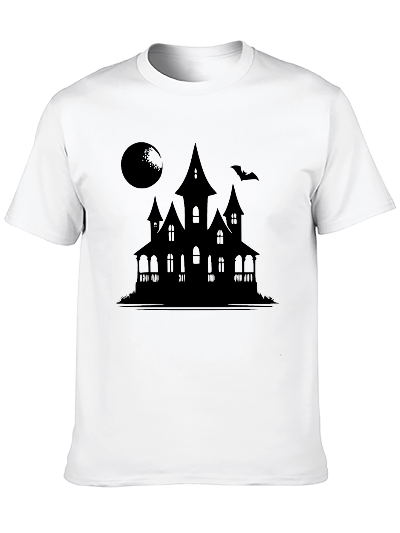 Halloween Haunted House Silhouette T-Shirt