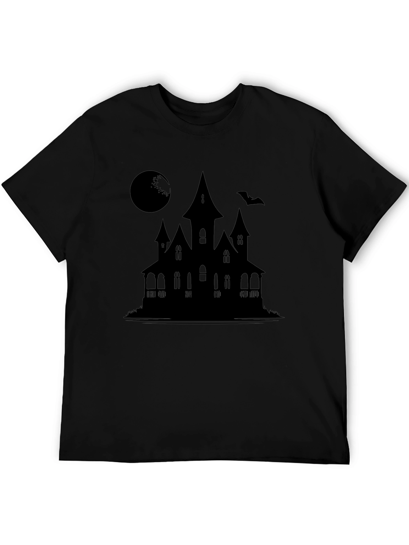 Halloween Haunted House Silhouette T-Shirt