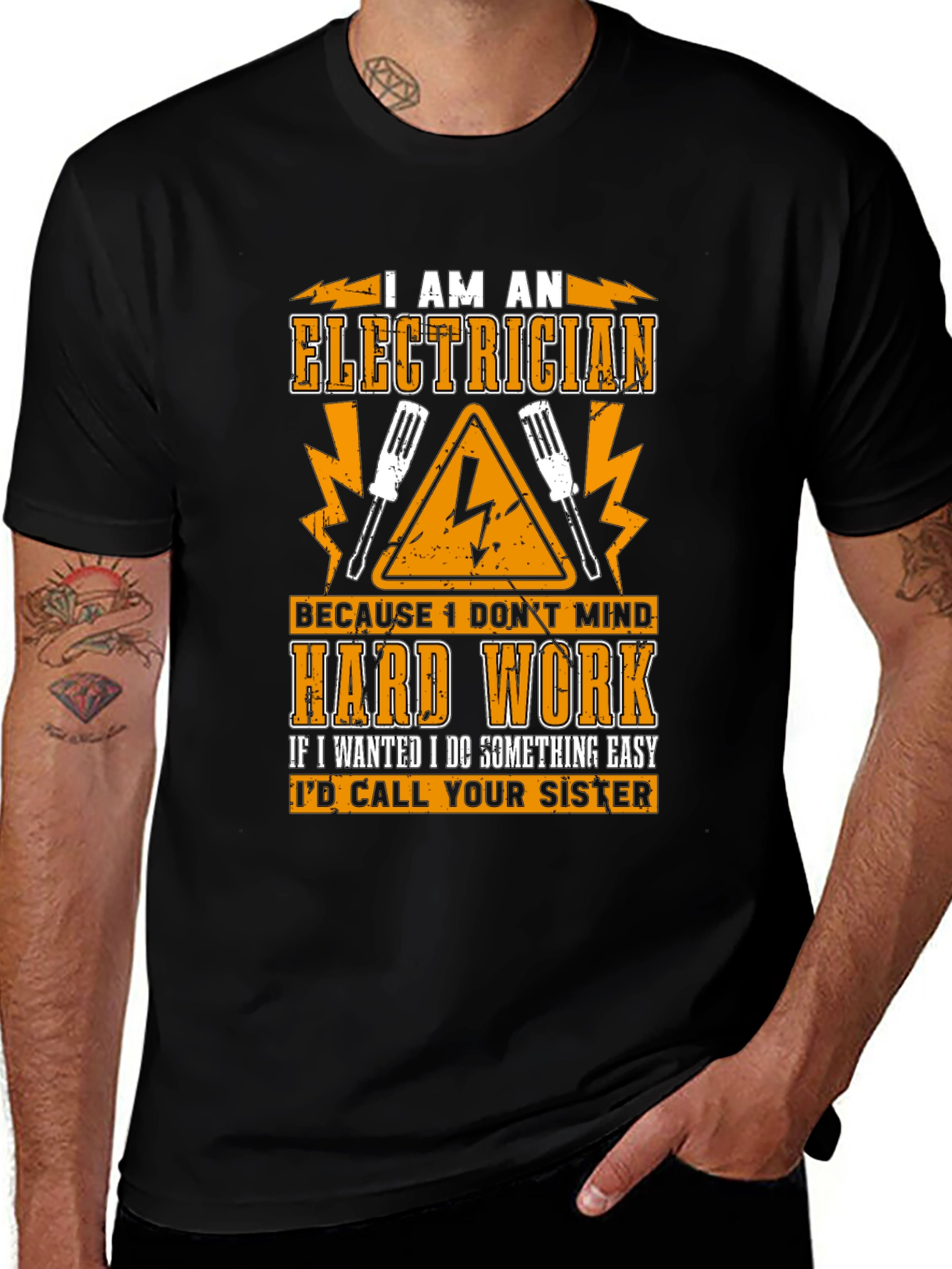 Electrician Hard Work Funny Graphic T-Shirt