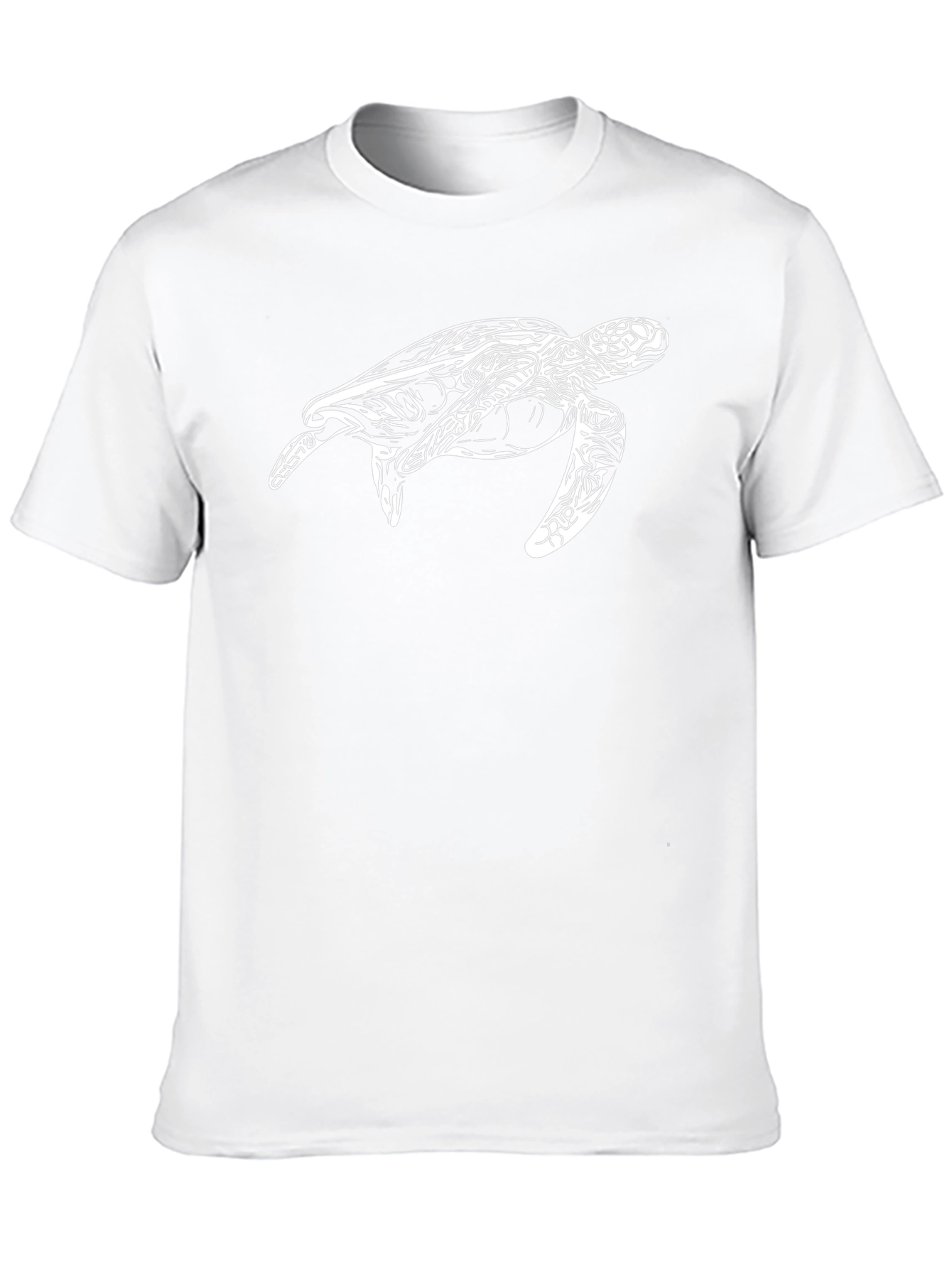 Black T-Shirt with White Turtle Design