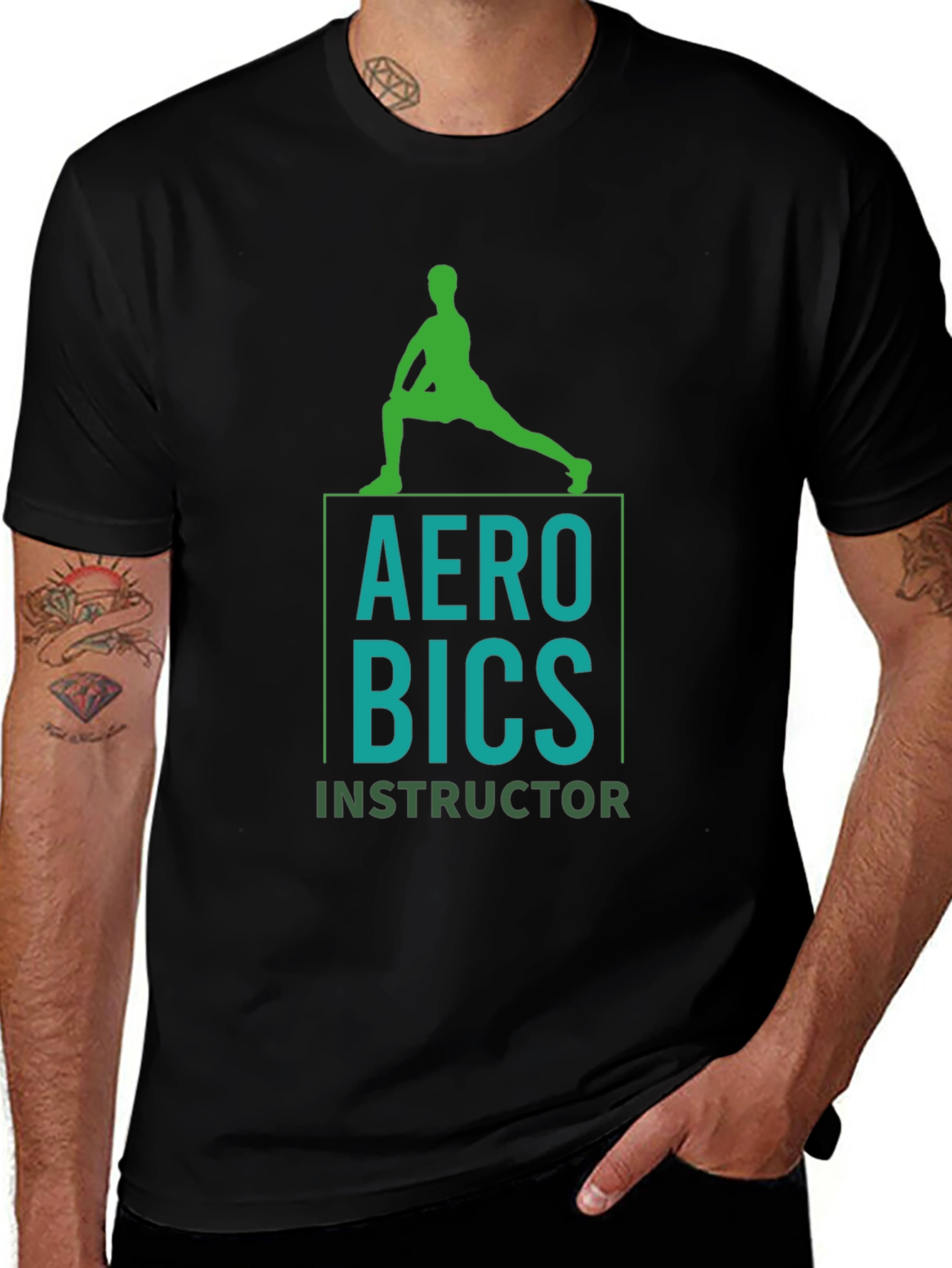 Aerobics Instructor Graphic Tee - Mens Black T-Shirt