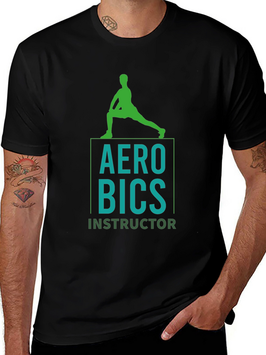 Aerobics Instructor Graphic Tee - Mens Black T-Shirt