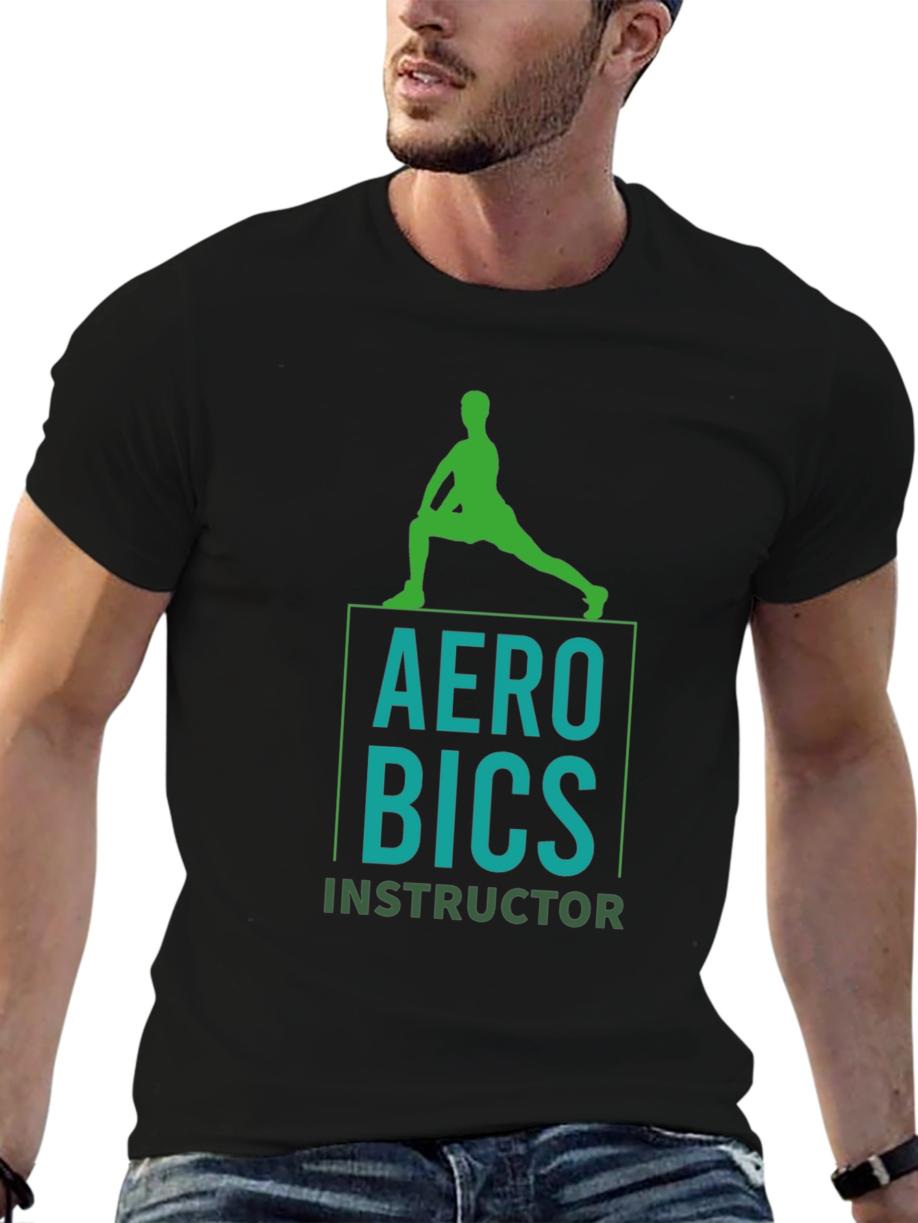 Aerobics Instructor Graphic Tee - Mens Black T-Shirt