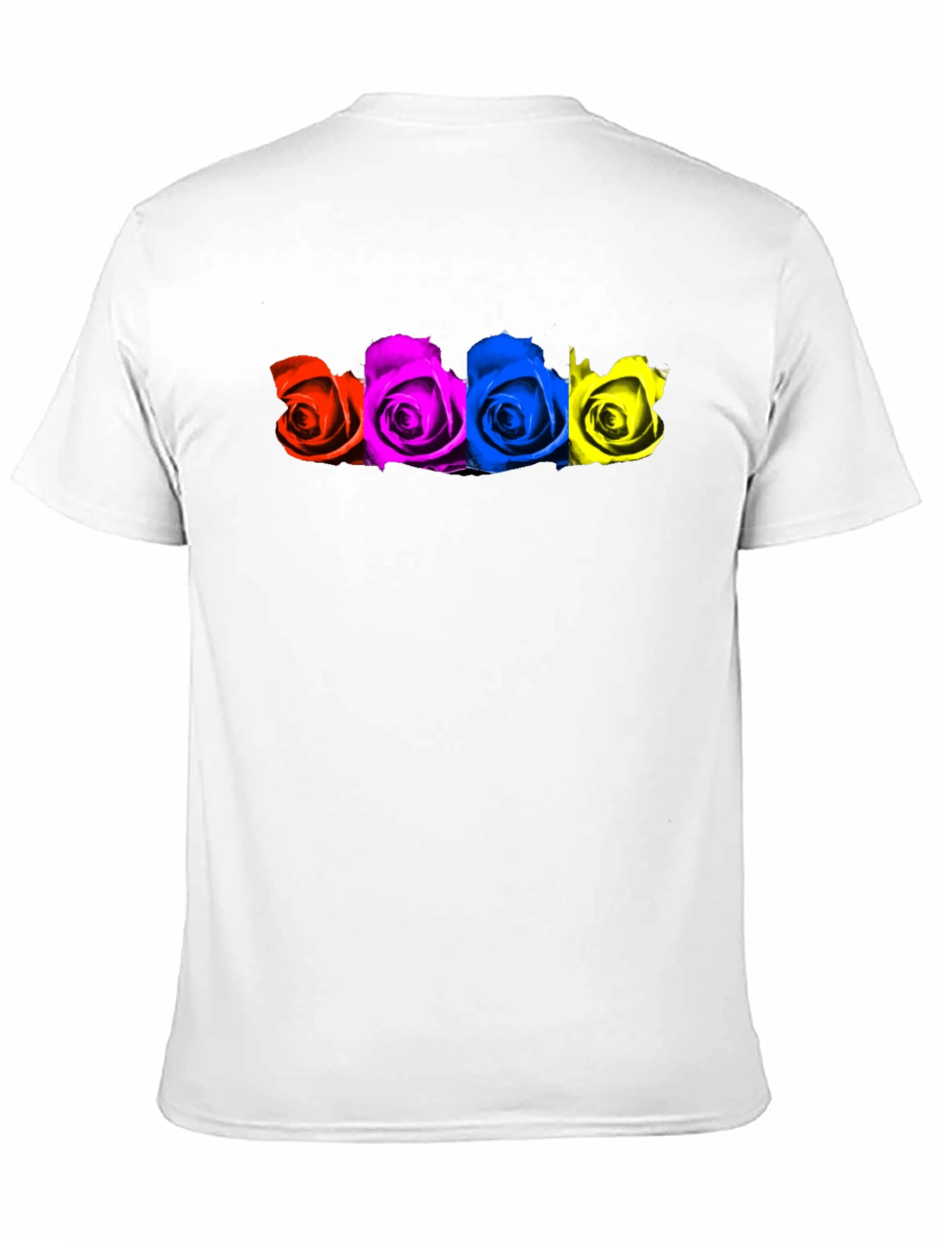 Colorful Roses Black T-Shirt